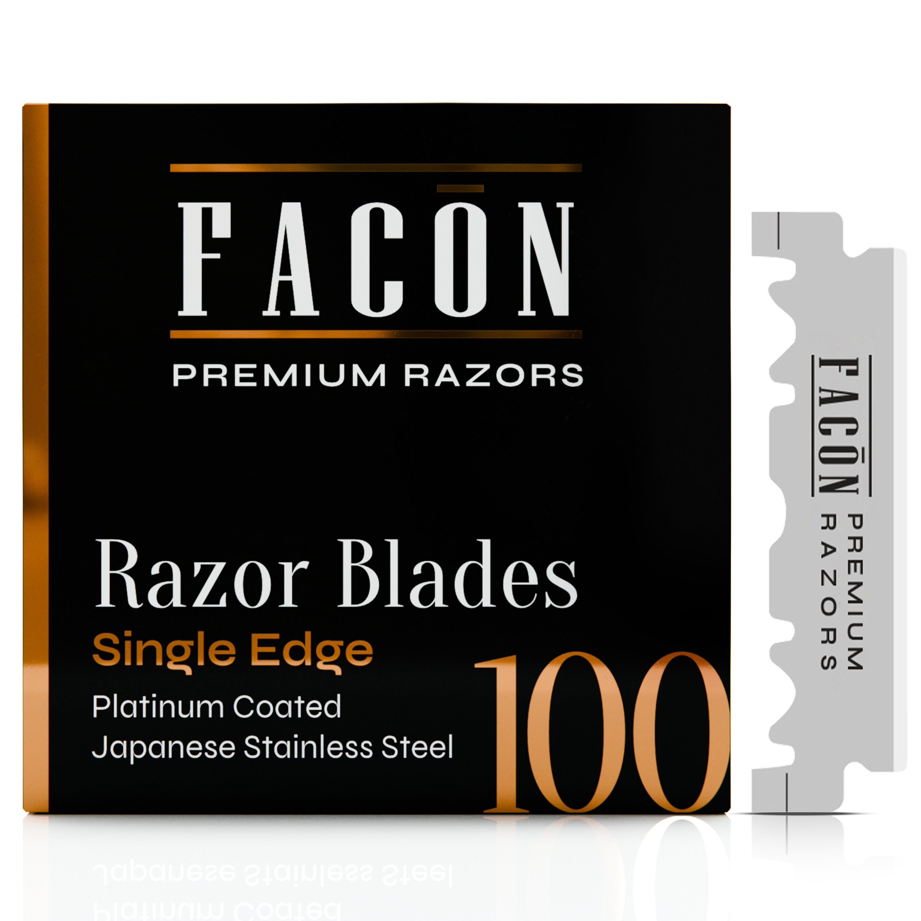 100 Facón Single Edge Razor Blades for Barber Straight Razor