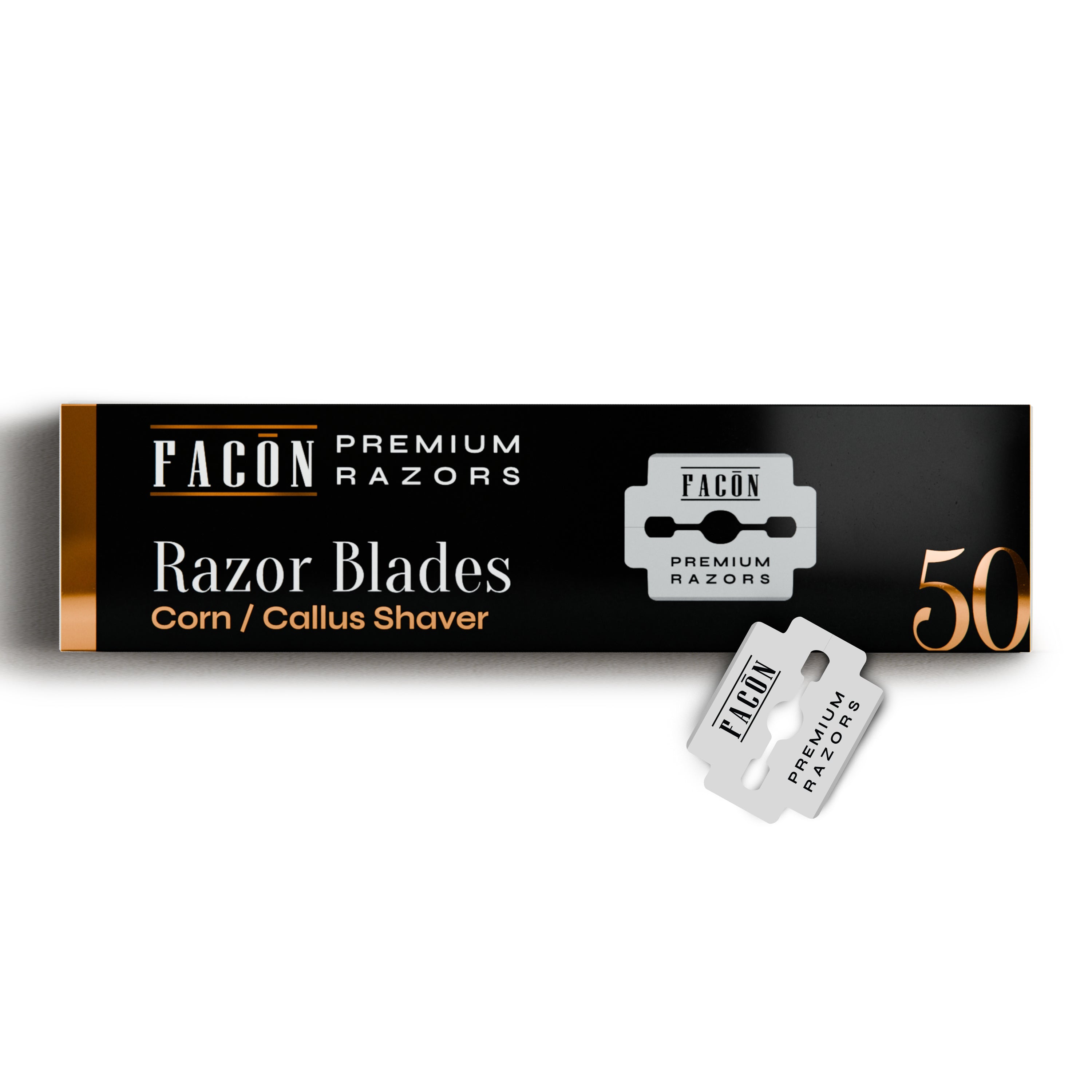 50 Facón Professional Callus Shaver Replacement Blades, Corn Plane Razor Blades for Callus Removal, Premium Platinum Japanese Stainless Steel, Pedicure Razor Blades Remove Calluses, Corns & Rough Skin