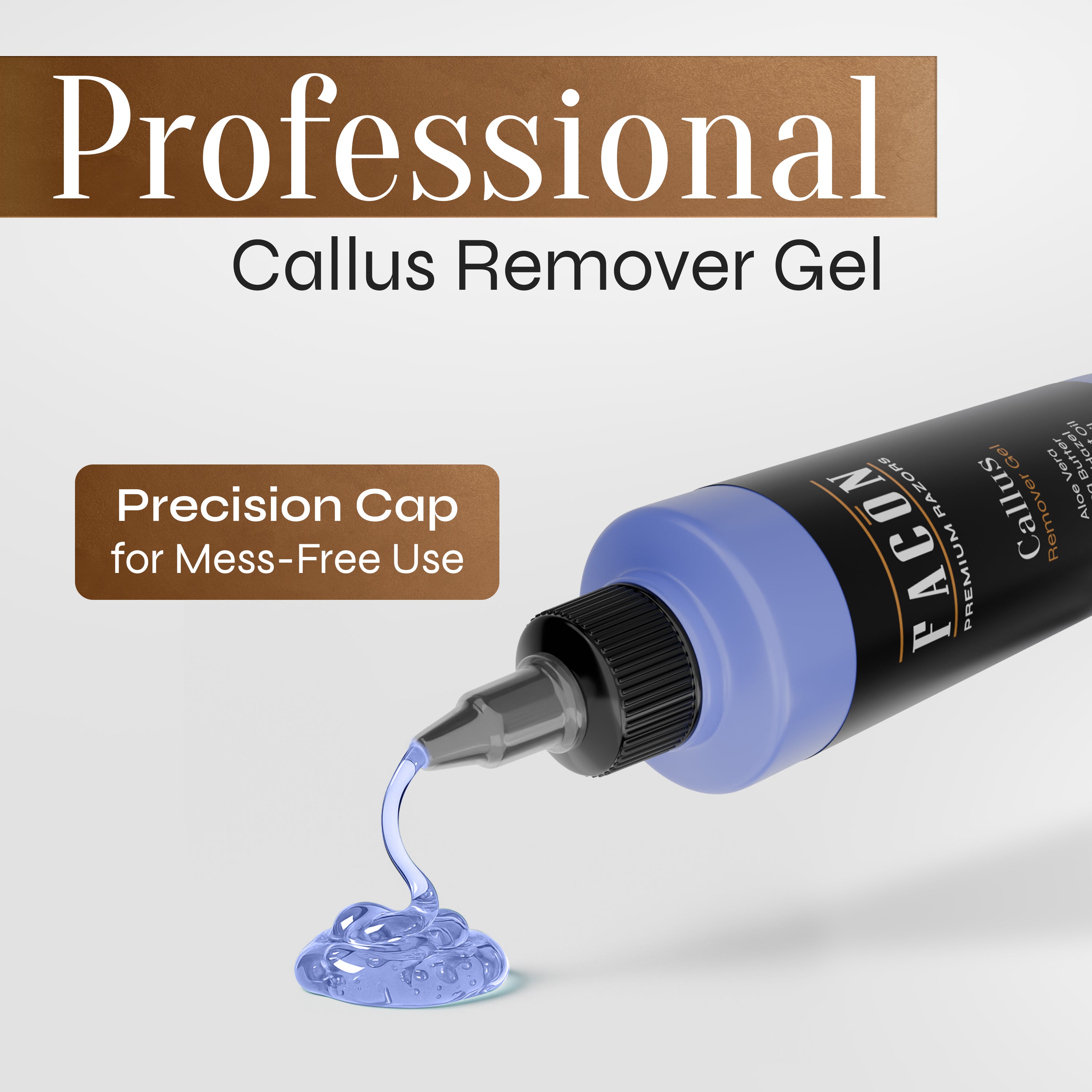 Facón Professional Callus Remover Gel for Feet with Aloe Vera, Shea Butter, Peppermint & Witch Hazel, Lavender Scent Callus Softener, Home Pedicure Foot Spa, Removes Cracked & Dead Dry Skin, 10 fl oz
