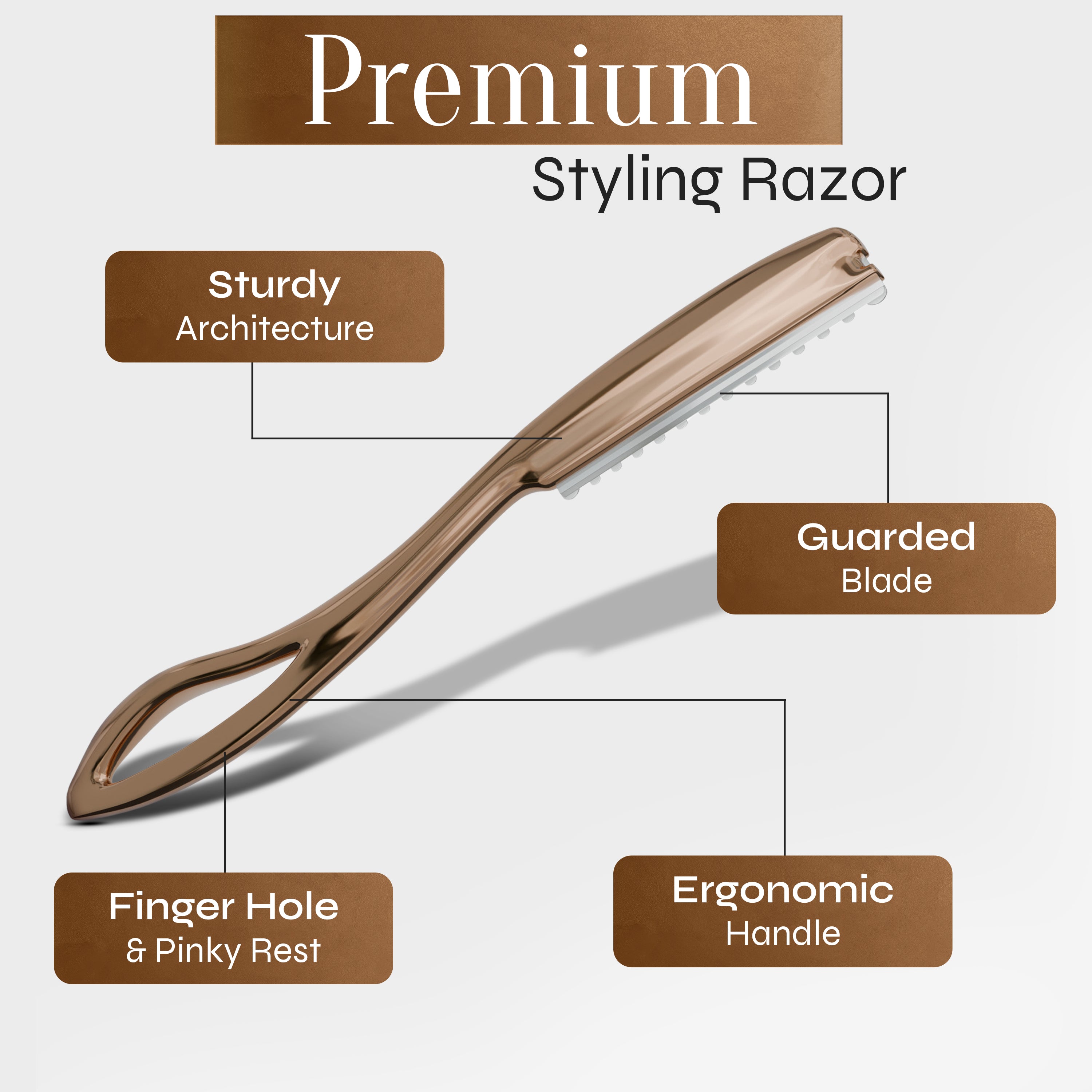 Facón Hair Razors for Cutting Hair - Professional Hair Styling Razor Kit with 11 Replacement Blades, Stainless Steel Hair Cutting Tool for Salon & Home, Premium Hair Thinning Texturizing Faether Razor