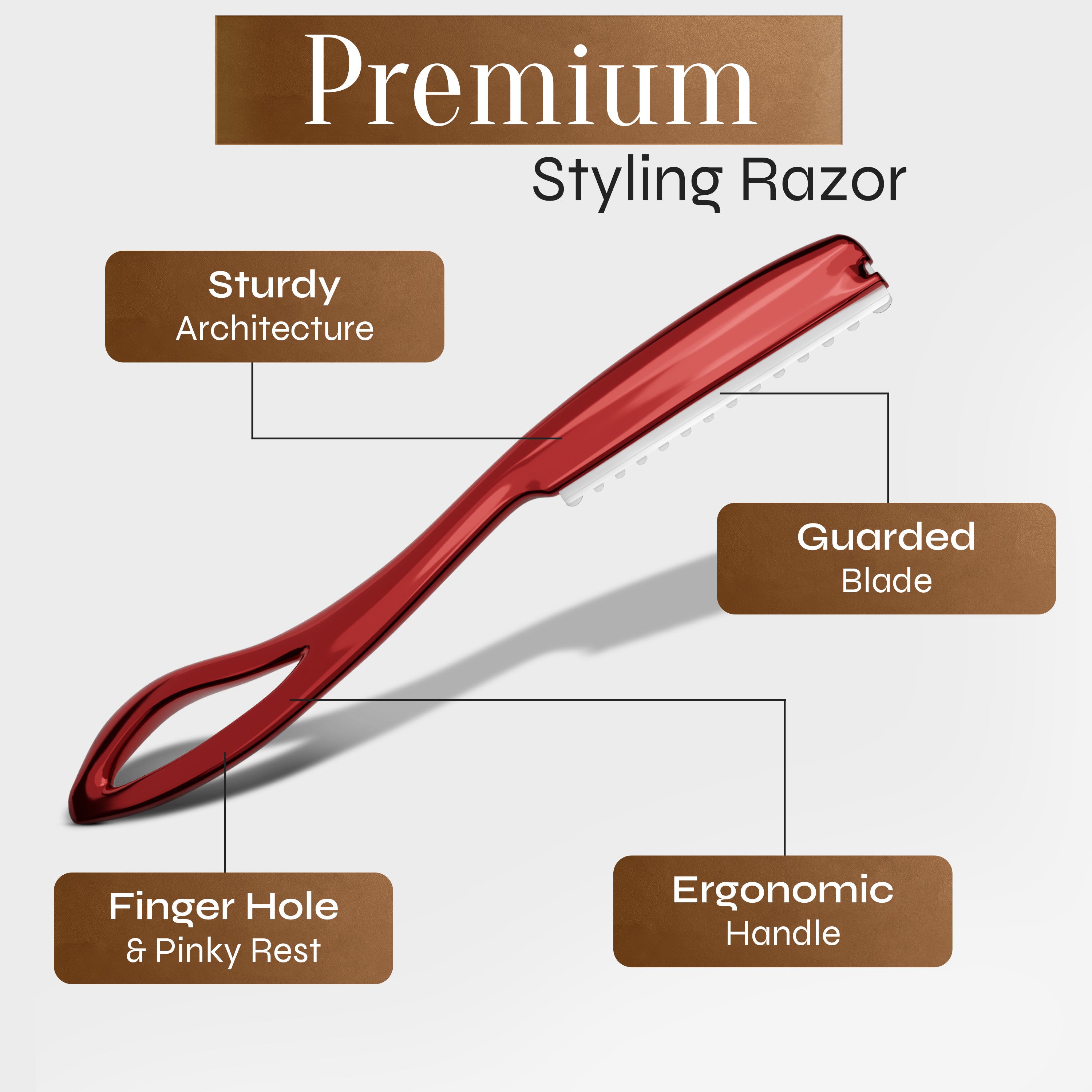 Facón Hair Razors for Cutting Hair - Professional Hair Styling Razor Kit with 11 Replacement Blades, Stainless Steel Hair Cutting Tool for Salon & Home, Premium Hair Thinning Texturizing Faether Razor
