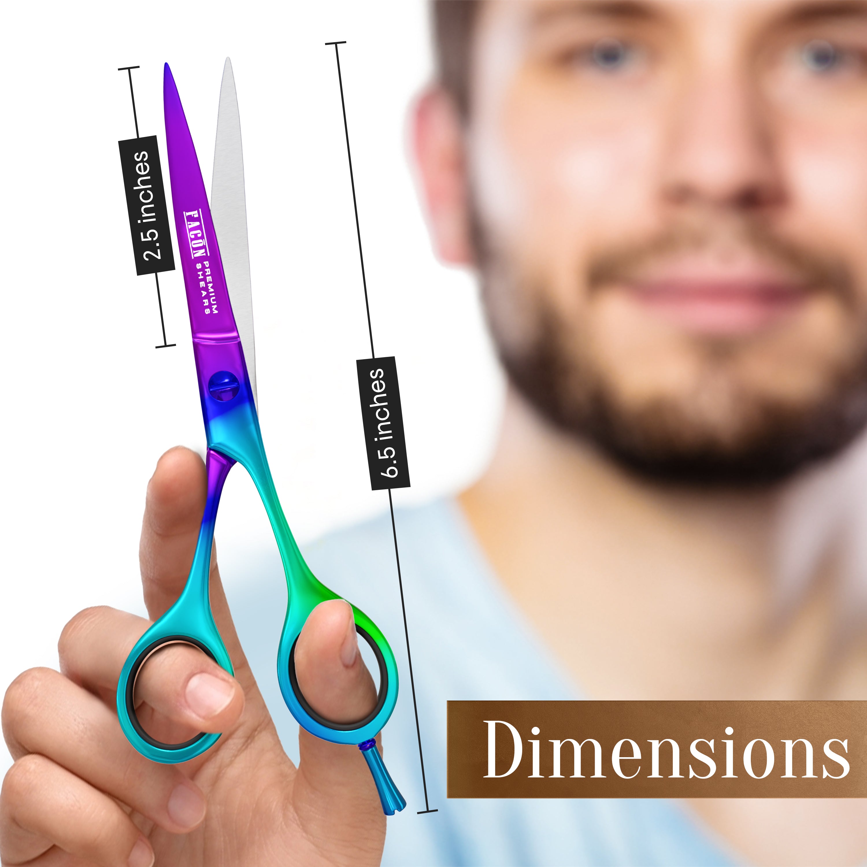 Facón Hair Cutting Scissors - Professional Hair Scissors 6.5 Inch Razor Edge Barber Shears Salon Hair Cutting Shears - Japanese Stainless Steel - Precision Cutting Premium Shears for Men, Women & Kids