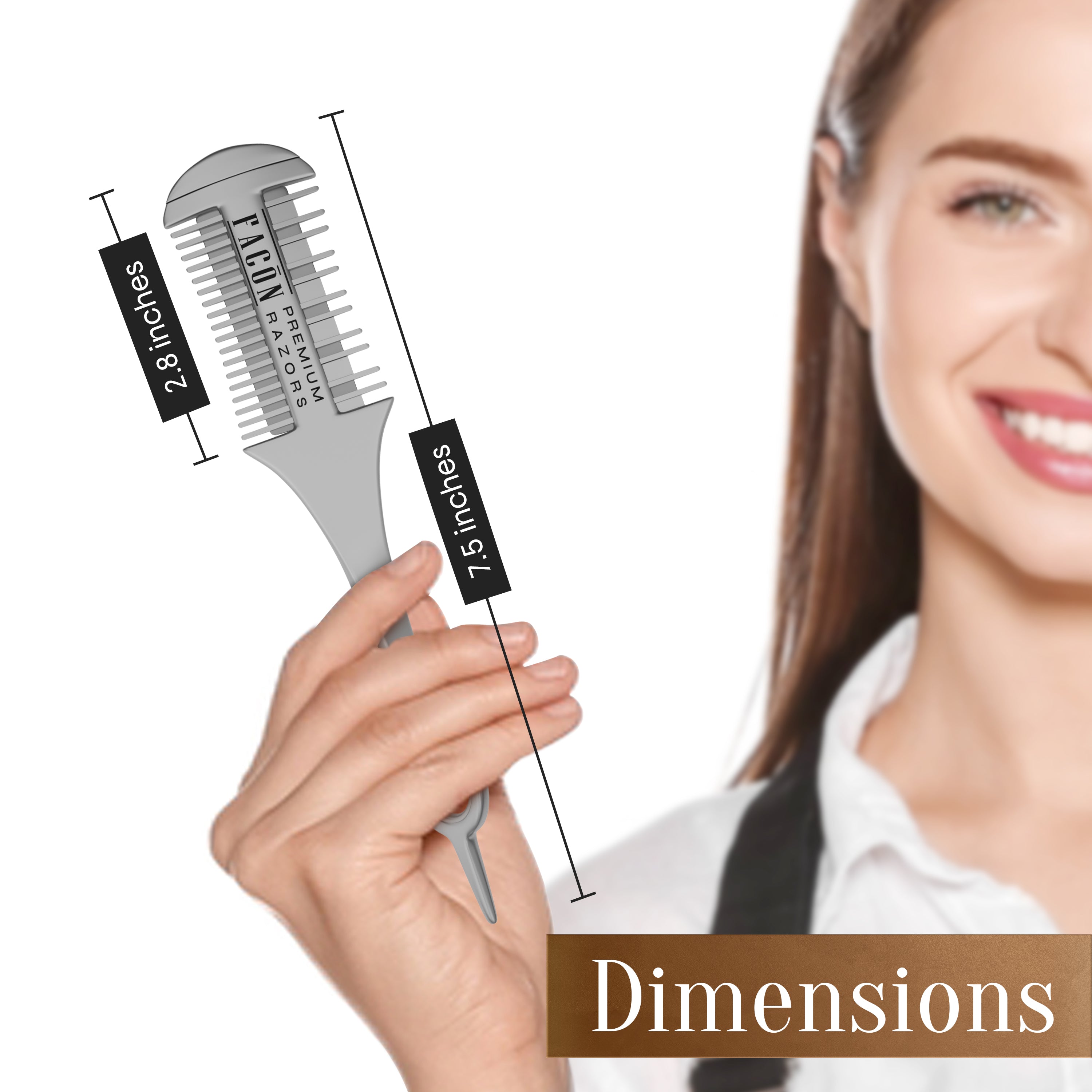 Facón Razor Comb for Hair Cutting - Professional Hair Cutting Comb Kit with 12 Replacement Blades, Double Edge Shaper for Salon & Home, Premium Styling Thinning Texturizing Split Ends Trimming Razor
