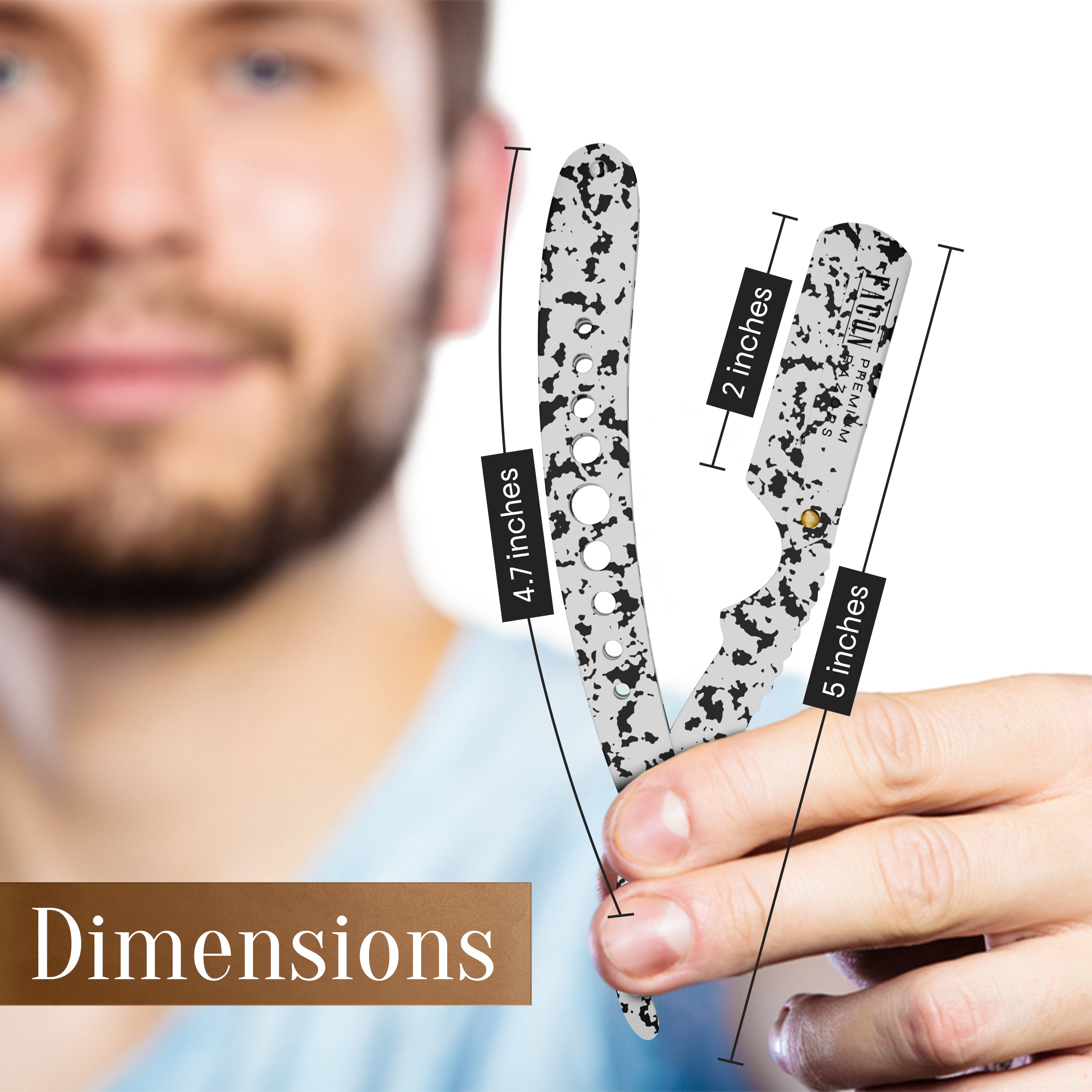Facón Straight Razors for Men - Professional Barber Straight Edge Razor Kit with 100 Blades, Classic Stainless Steel Barbero Shaver for a Smooth & Precise Shave, Premium Barber Razor for Men's Shaving