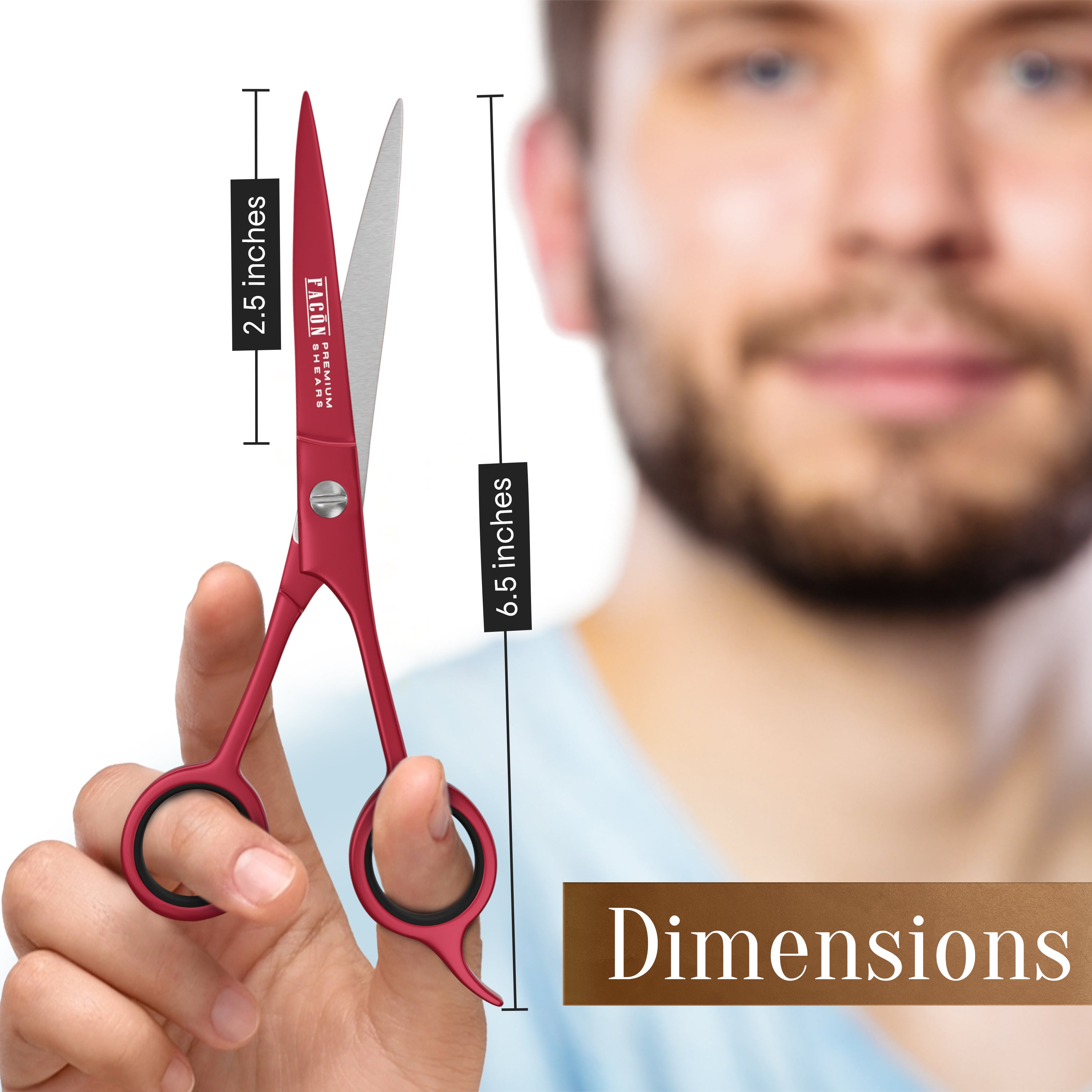 Facón Hair Cutting Scissors - Professional Hair Scissors 6.5 Inch Razor Edge Barber Shears Salon Hair Cutting Shears - Japanese Stainless Steel - Precision Cutting Premium Shears for Men, Women & Kids