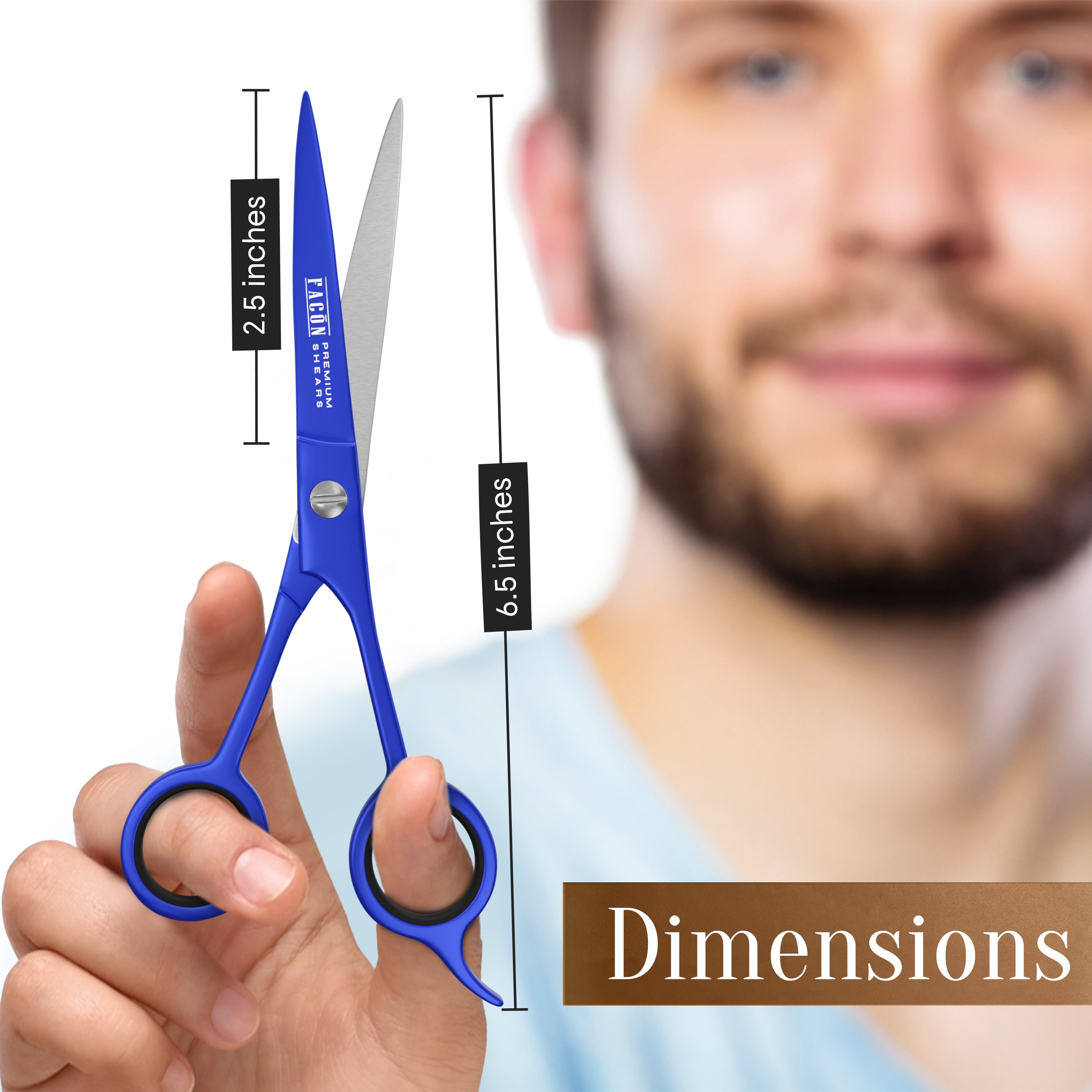 Facón Hair Cutting Scissors - Professional Hair Scissors 6.5 Inch Razor Edge Barber Shears Salon Hair Cutting Shears - Japanese Stainless Steel - Precision Cutting Premium Shears for Men, Women & Kids