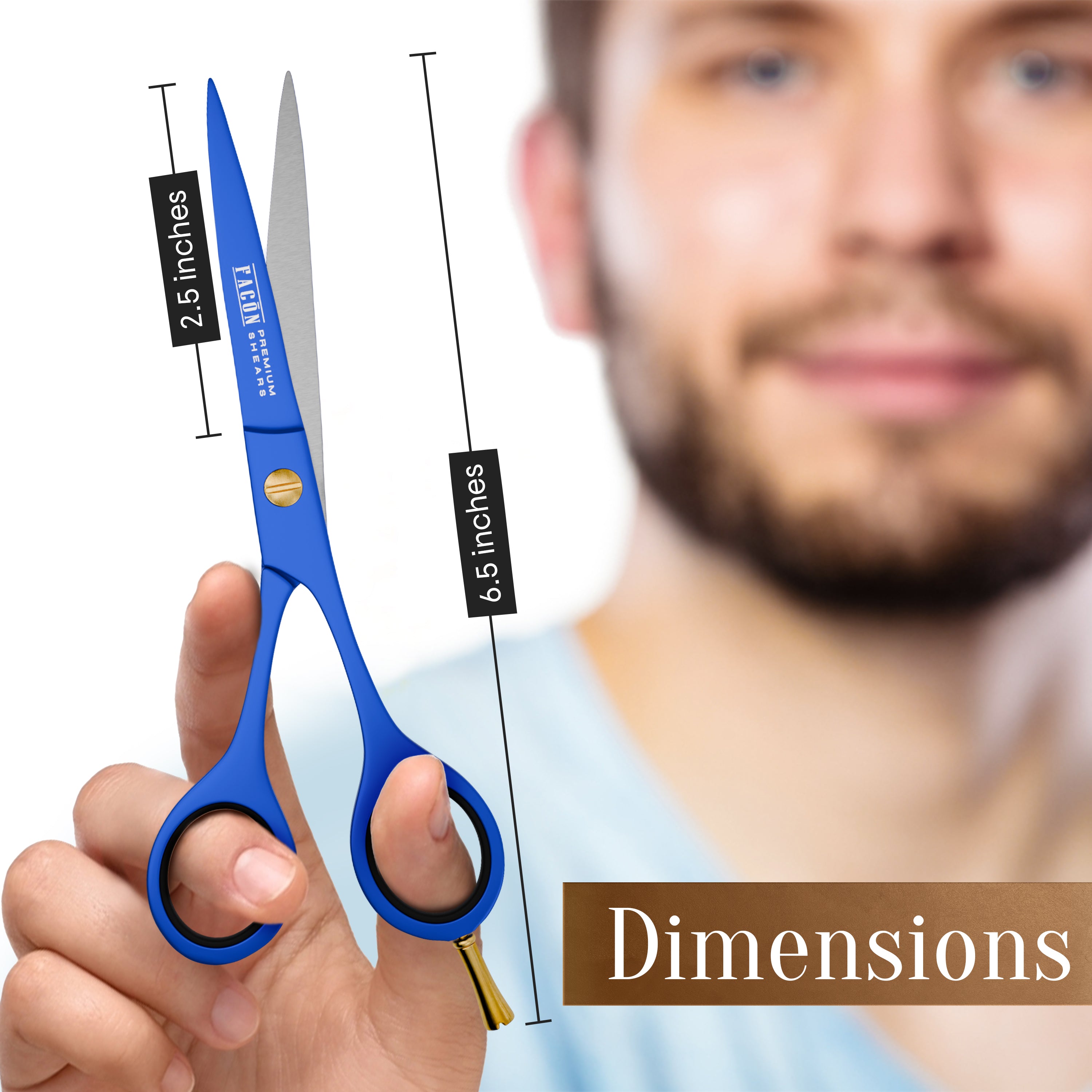 Facón Hair Cutting Scissors - Professional Hair Scissors 6.5 Inch Razor Edge Barber Shears Salon Hair Cutting Shears - Japanese Stainless Steel - Precision Cutting Premium Shears for Men, Women & Kids