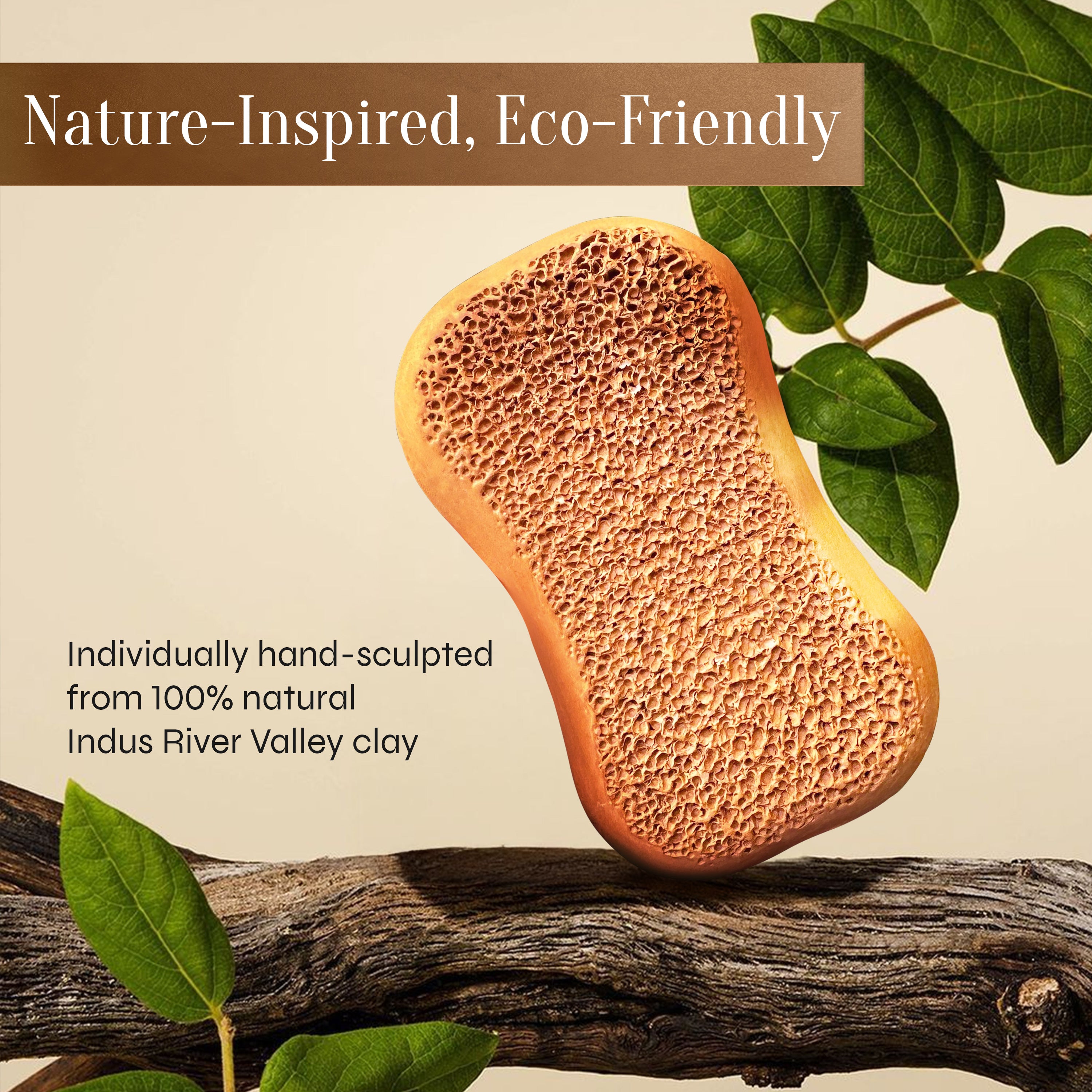 Facón Pumice Stone for Feet Callus Remover - Terra-Cotta Foot Scrubber with 2 Sides, 100% Pure Natural Foot Pumice Stone, Pedicure Pumice Stone Scrubber, Foot Exfoliator, Removes Calluses & Dead Skin