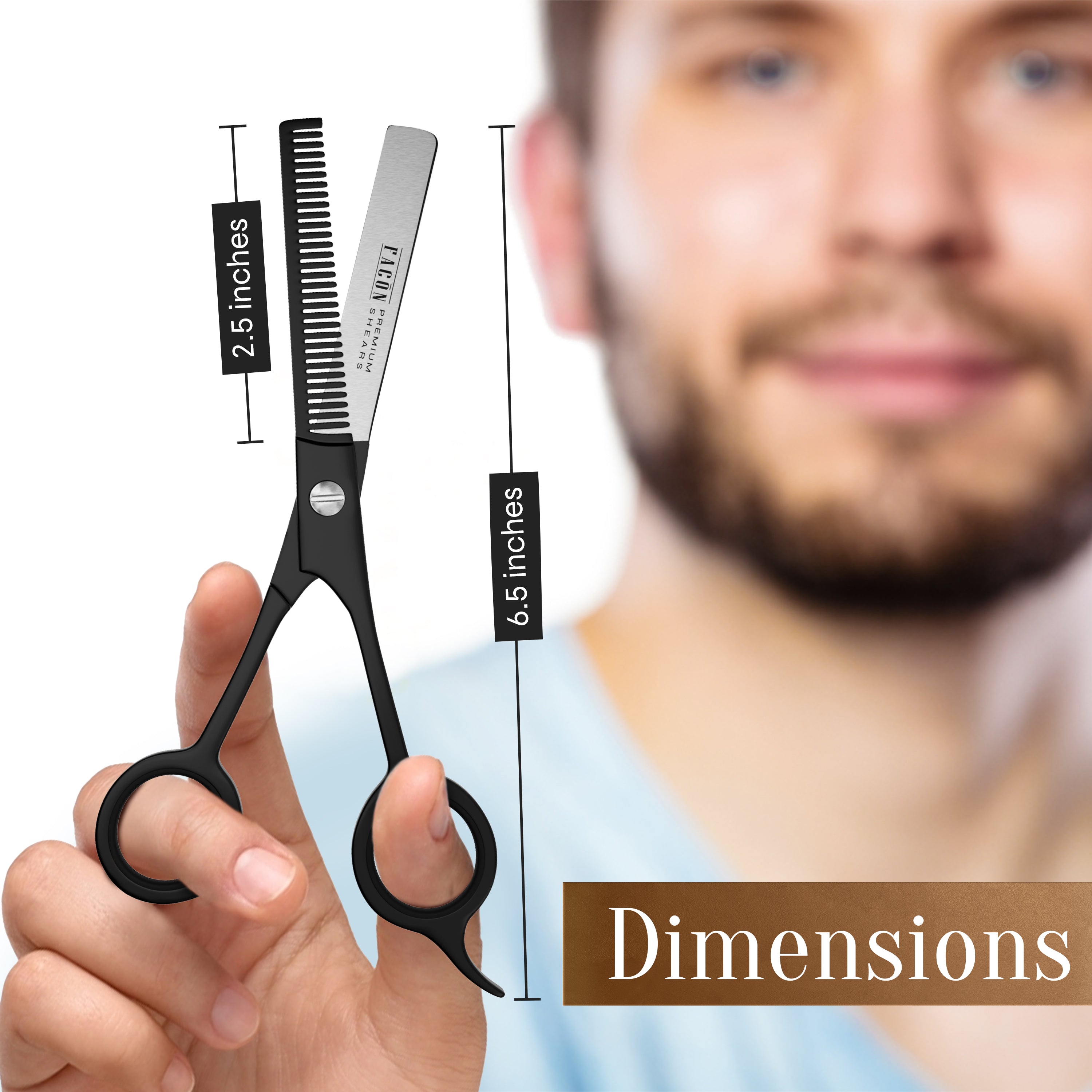 Facón Hair Thinning Scissors - Professional Hair Scissors 6.5" Razor Edge Barber Shears Salon Hair Texturizing Shears - Japanese Stainless Steel - Precision Thinning Premium Shear for Salon & Home Use