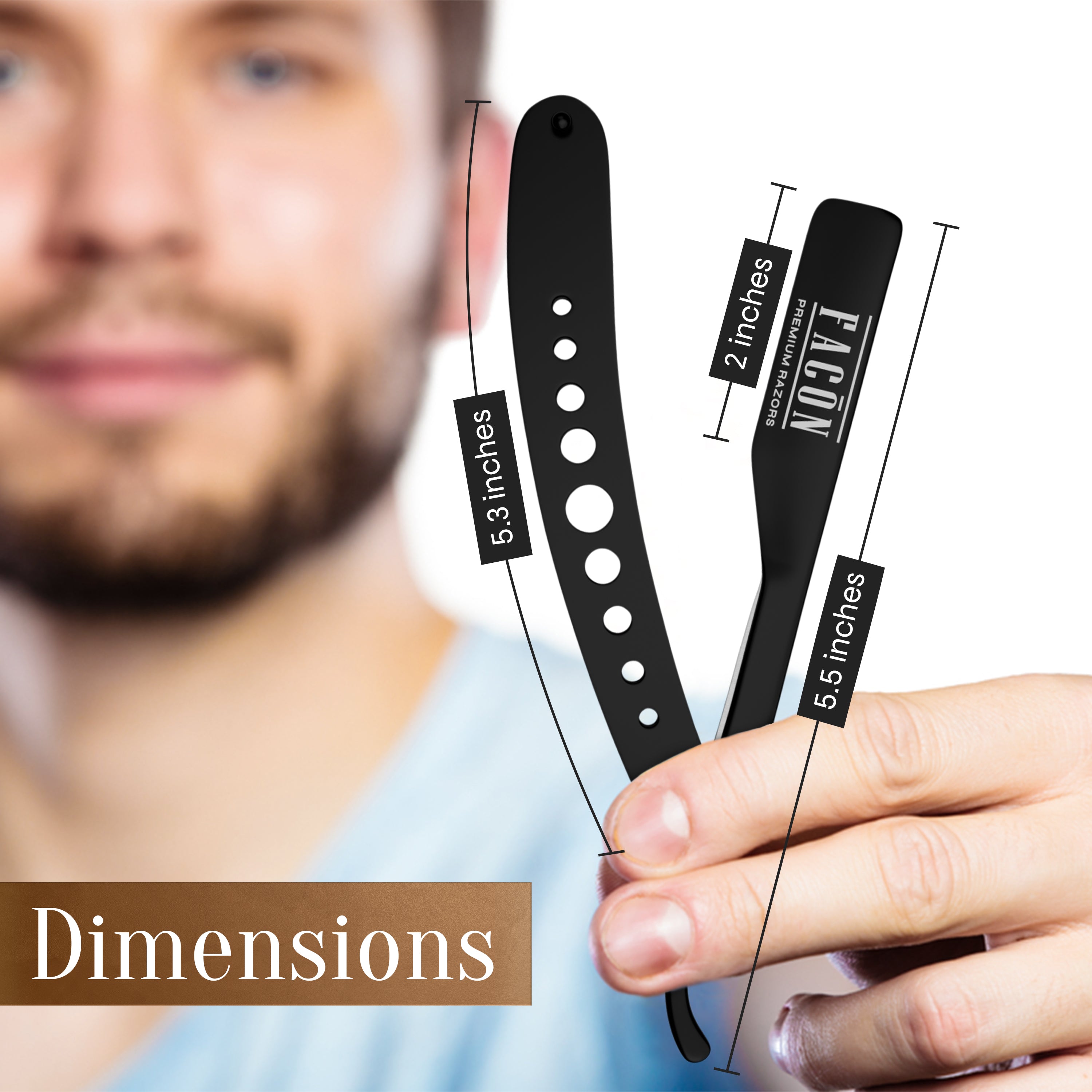 Facón Straight Razors for Men - Professional Barber Straight Edge Razor Kit with 100 Blades, Classic Stainless Steel Barbero Shaver for a Smooth & Precise Shave, Premium Barber Razor for Men's Shaving