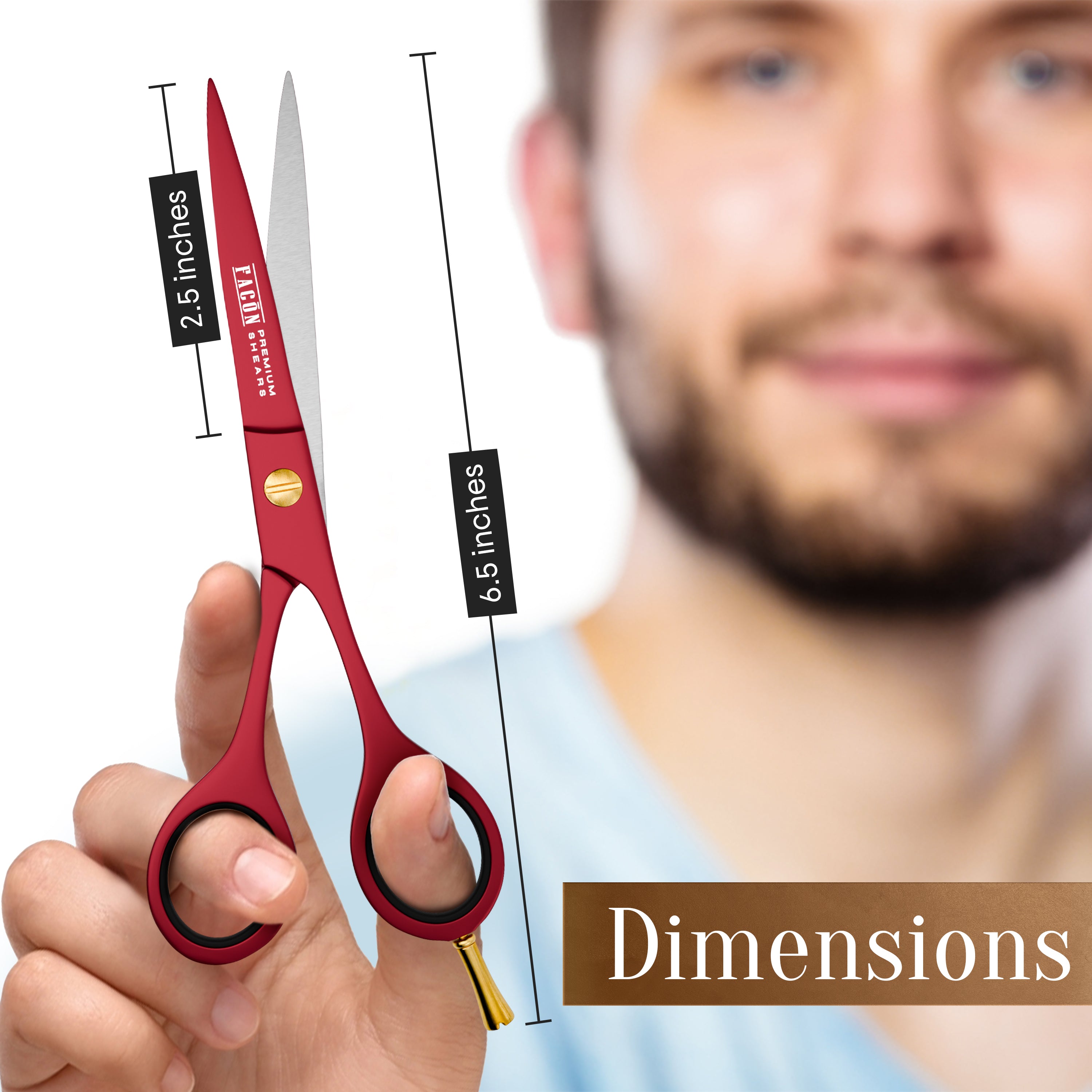 Facón Hair Cutting Scissors - Professional Hair Scissors 6.5 Inch Razor Edge Barber Shears Salon Hair Cutting Shears - Japanese Stainless Steel - Precision Cutting Premium Shears for Men, Women & Kids