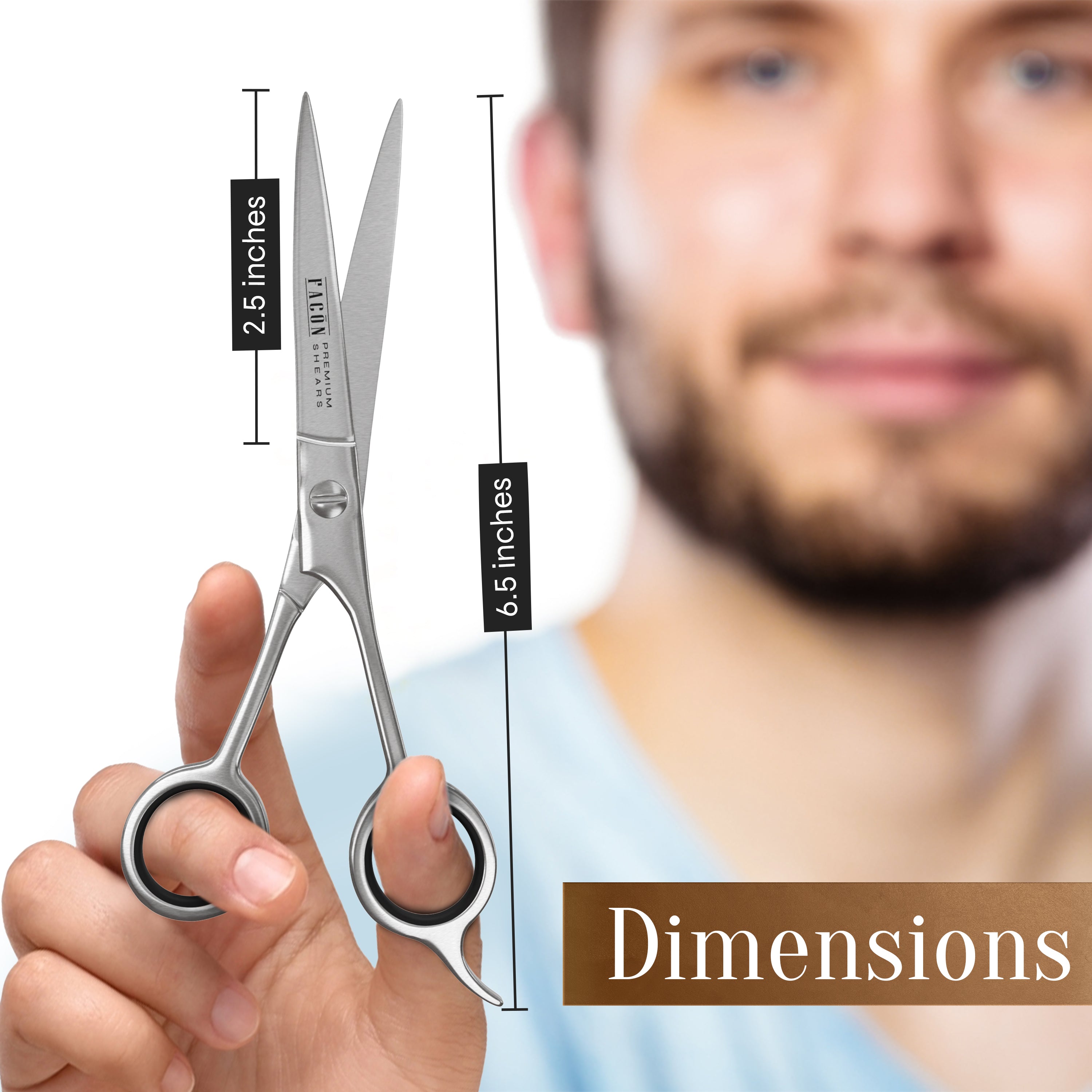 Facón Hair Cutting Scissors - Professional Hair Scissors 6.5 Inch Razor Edge Barber Shears Salon Hair Cutting Shears - Japanese Stainless Steel - Precision Cutting Premium Shears for Men, Women & Kids
