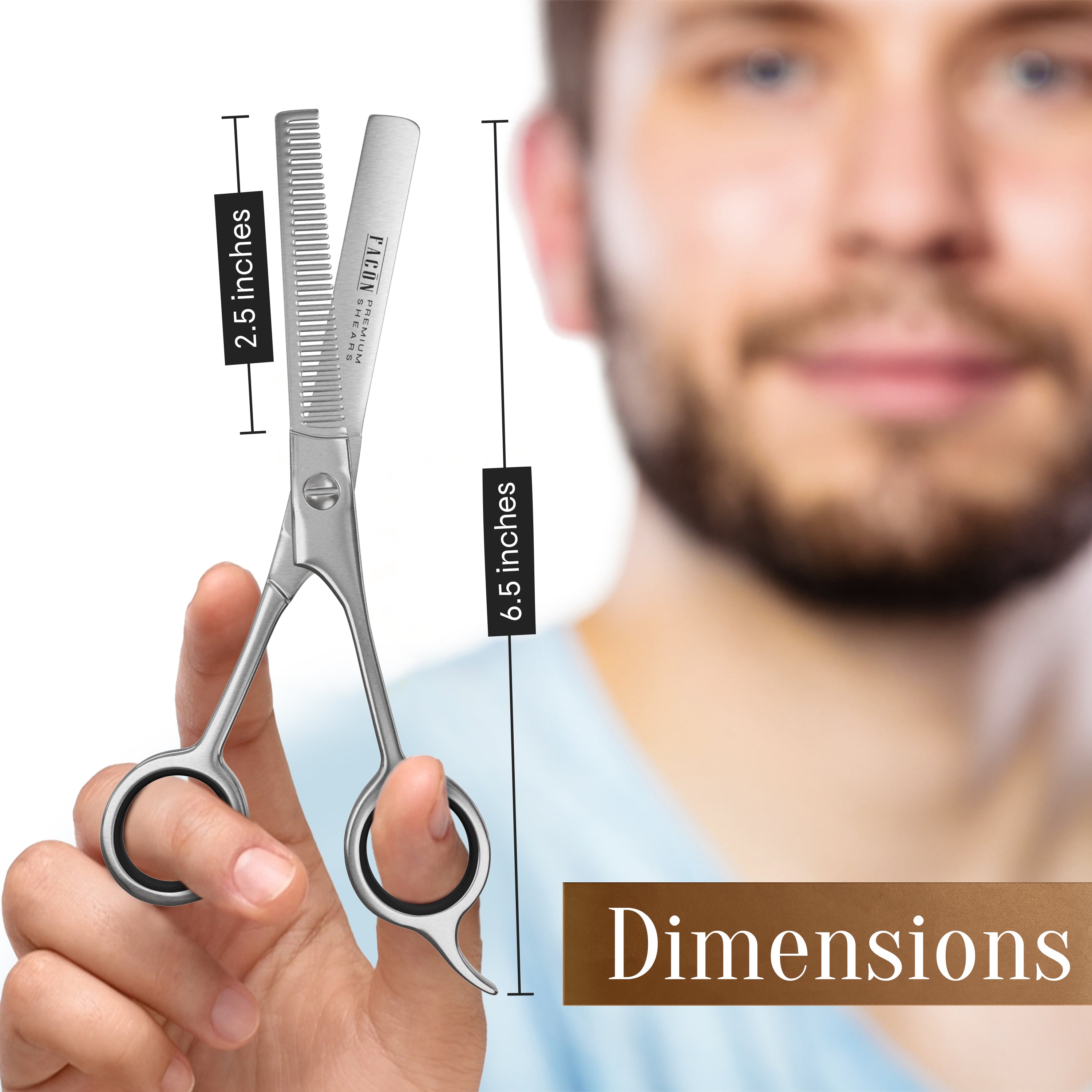 Facón Hair Thinning Scissors - Professional Hair Scissors 6.5" Razor Edge Barber Shears Salon Hair Texturizing Shears - Japanese Stainless Steel - Precision Thinning Premium Shear for Salon & Home Use