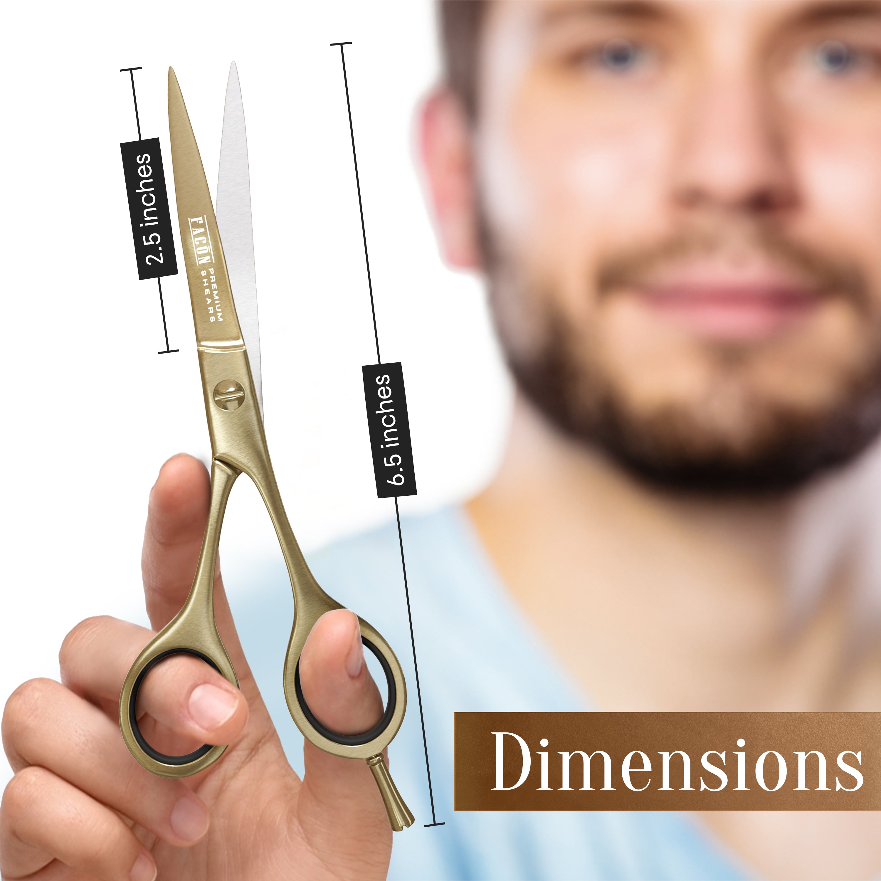 Facón Hair Cutting Scissors - Professional Hair Scissors 6.5 Inch Razor Edge Barber Shears Salon Hair Cutting Shears - Japanese Stainless Steel - Precision Cutting Premium Shears for Men, Women & Kids