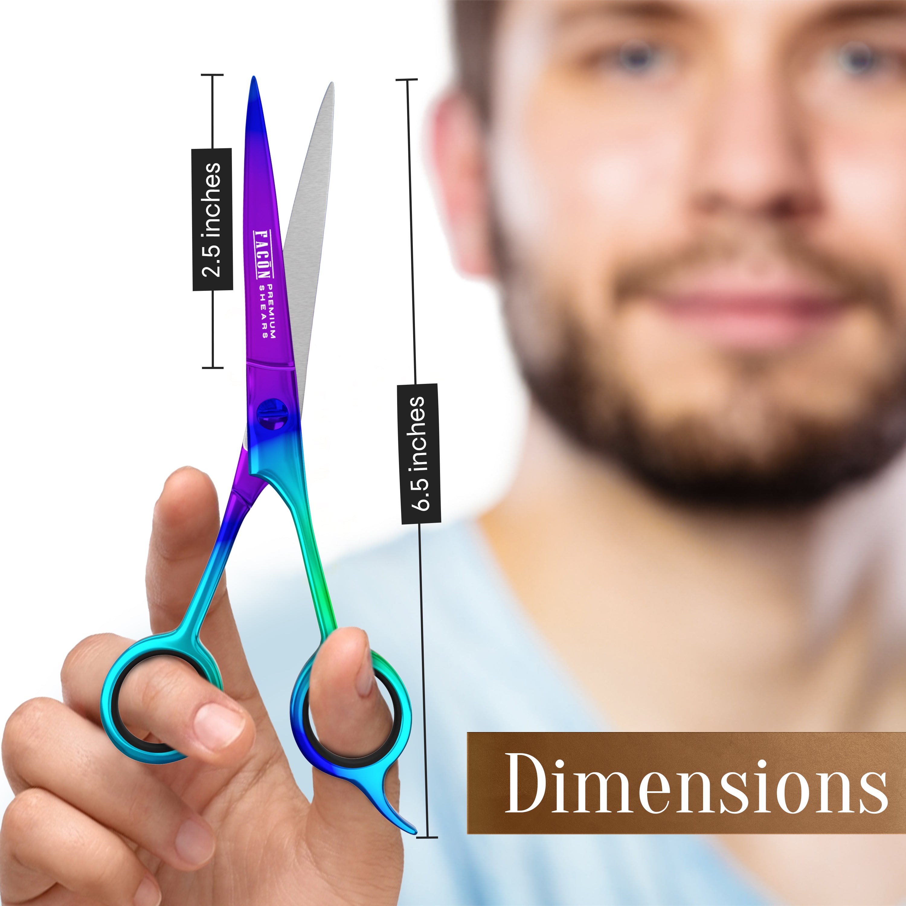 Facón Hair Cutting Scissors - Professional Hair Scissors 6.5 Inch Razor Edge Barber Shears Salon Hair Cutting Shears - Japanese Stainless Steel - Precision Cutting Premium Shears for Men, Women & Kids