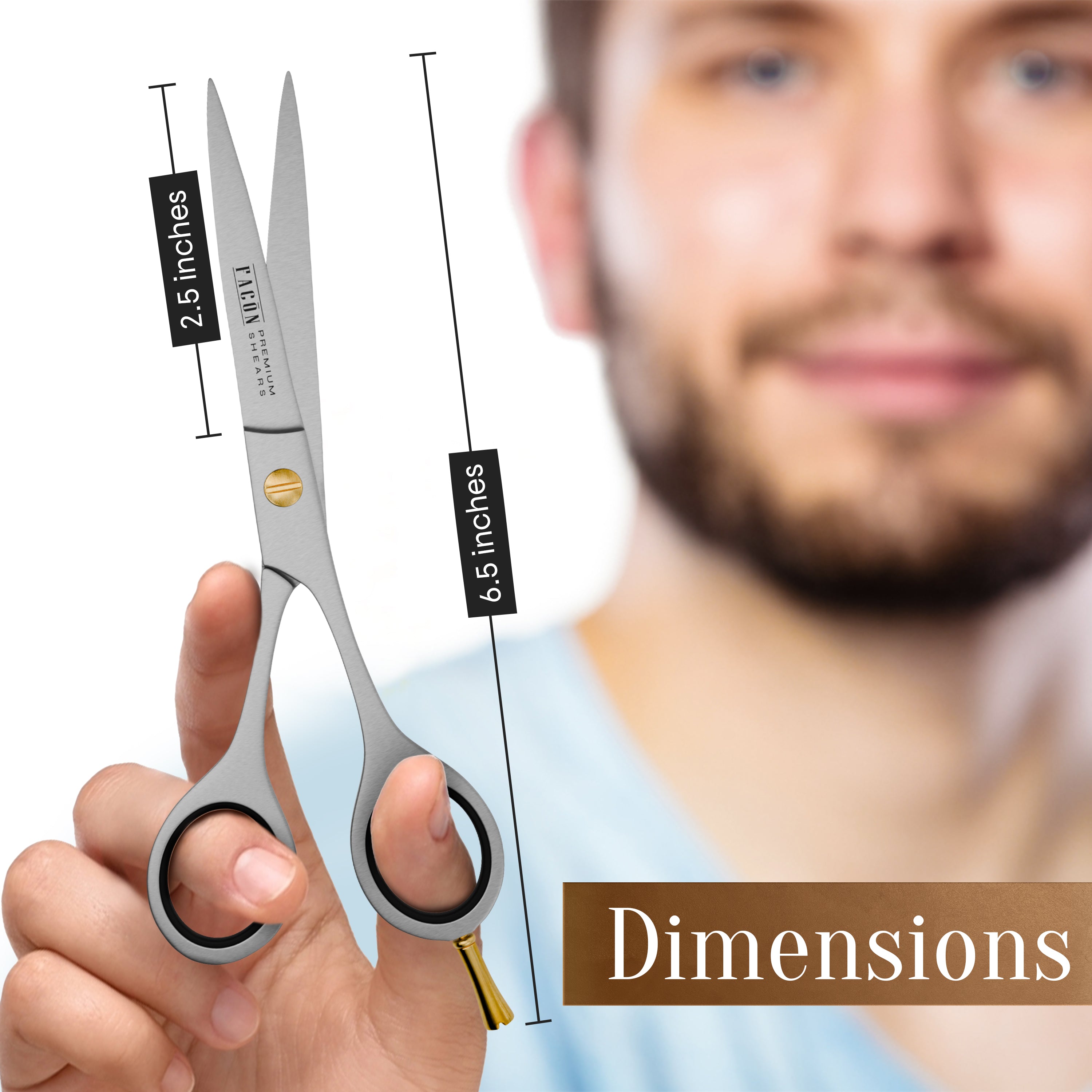 Facón Hair Cutting Scissors - Professional Hair Scissors 6.5 Inch Razor Edge Barber Shears Salon Hair Cutting Shears - Japanese Stainless Steel - Precision Cutting Premium Shears for Men, Women & Kids
