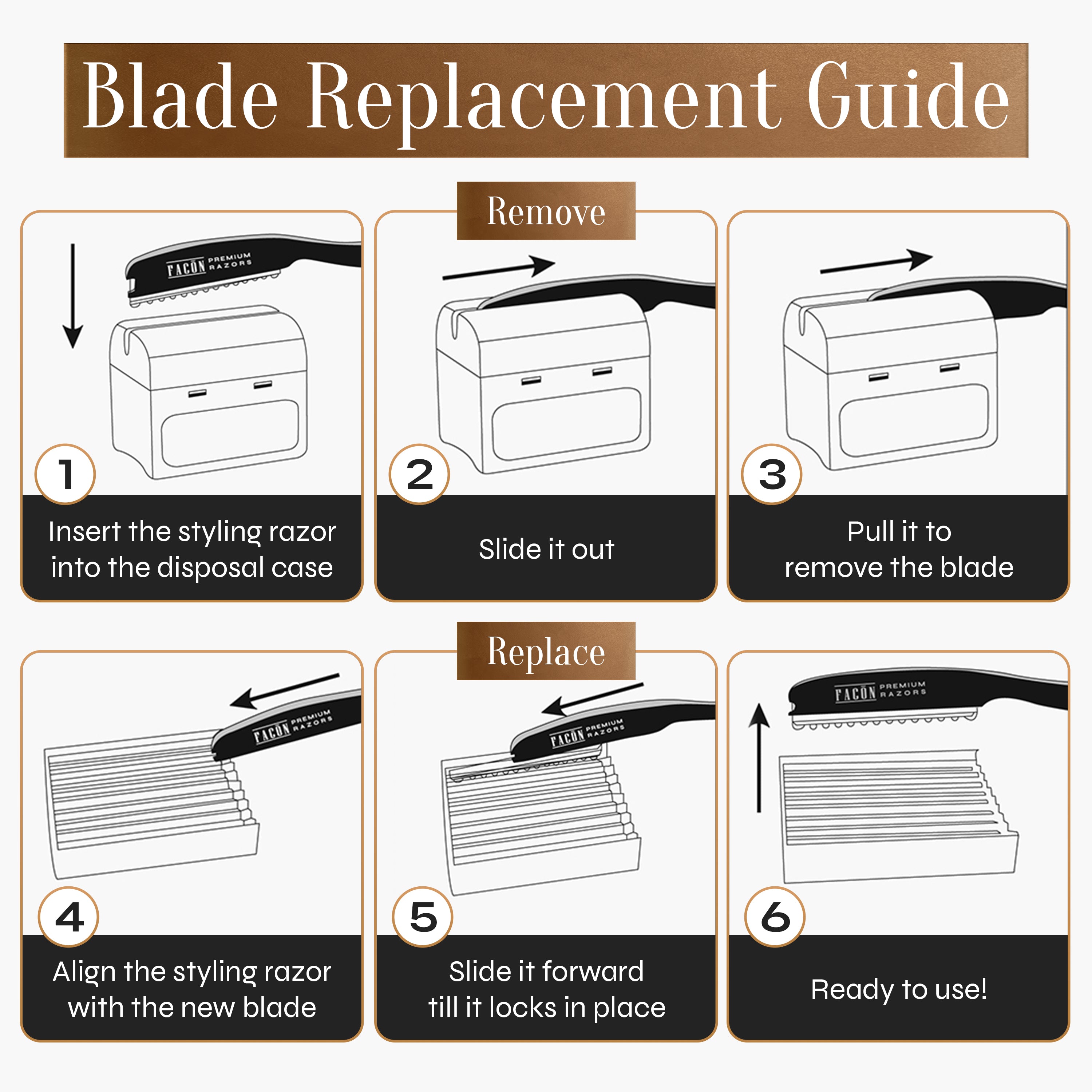 Facón Hair Razors for Cutting Hair - Professional Hair Styling Razor Kit with 11 Replacement Blades, Stainless Steel Hair Cutting Tool for Salon & Home, Premium Hair Thinning Texturizing Faether Razor