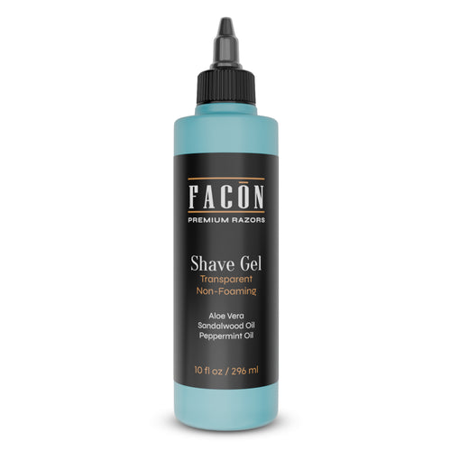 Facón Transparent Shaving Gel for Men w/Aloe Vera, Cooling Menthol, Pe –  Facon Razors