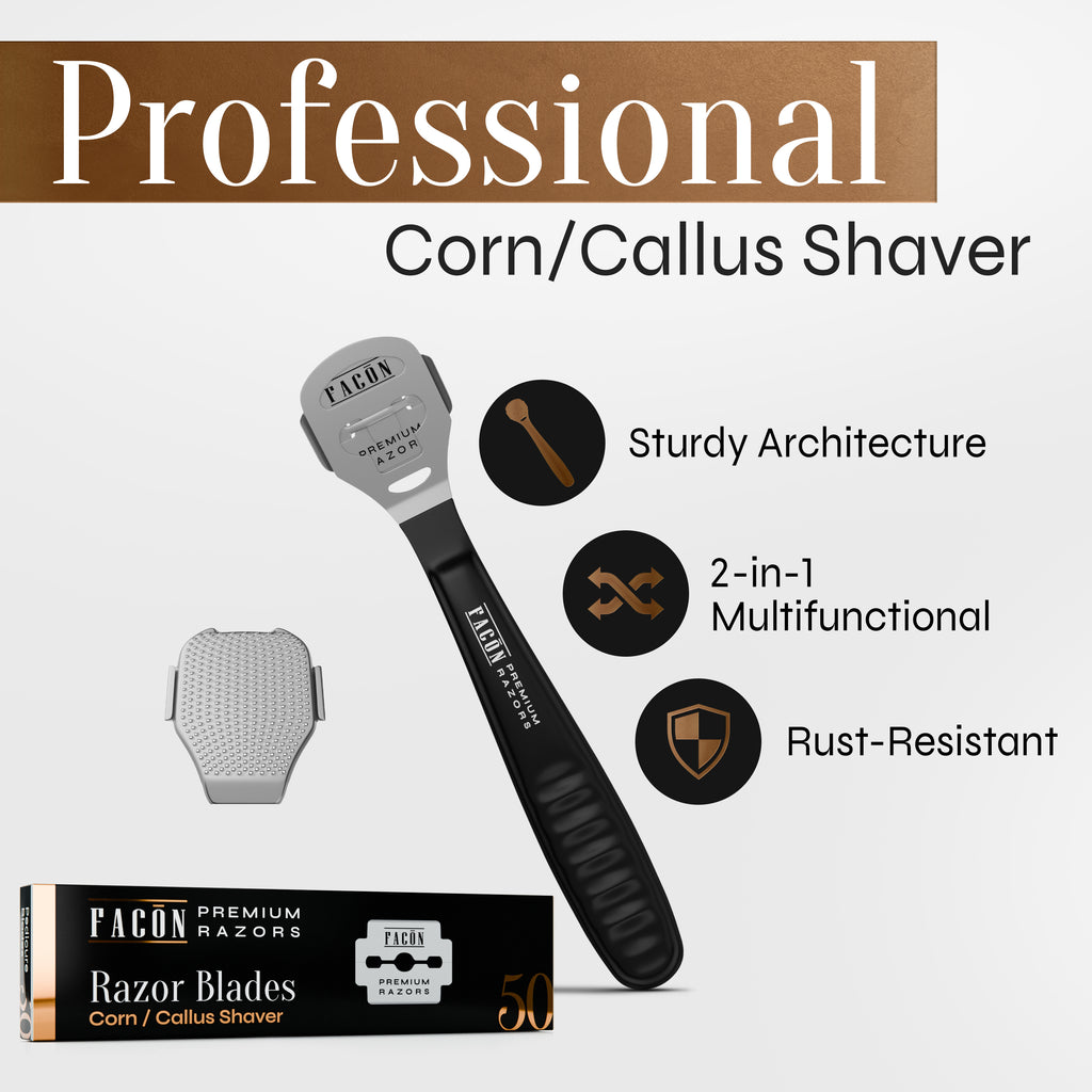 Facón Professional Callus Shaver Remover with 50 Blades, Pedicure Razo ...