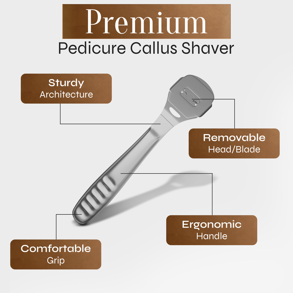 Calus Razor Facón Professional Callus Shaver Remover with 50 Blades, Pedicure Razo ...