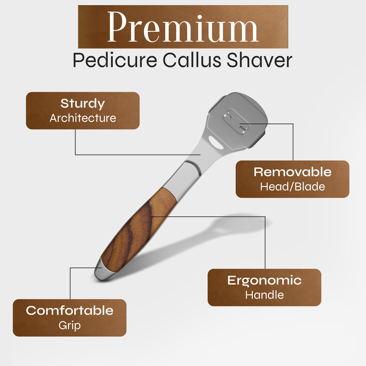 Facón Professional Callus Shaver Remover with 50 Blades, Pedicure Razo ...