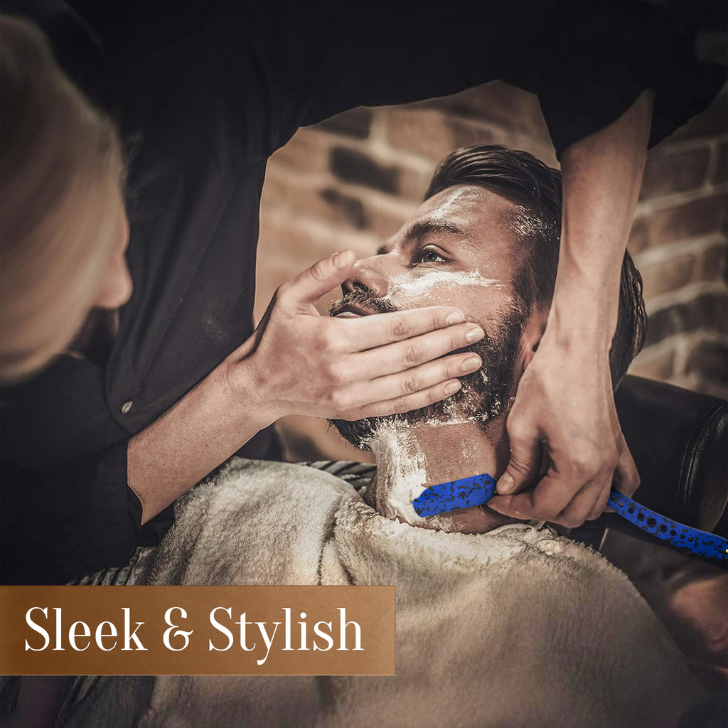 Facón Straight Razors for Men - Professional Barber Straight Edge Razor Kit with 100 Blades, Classic Stainless Steel Barbero Shaver for a Smooth & Precise Shave, Premium Barber Razor for Men's Shaving