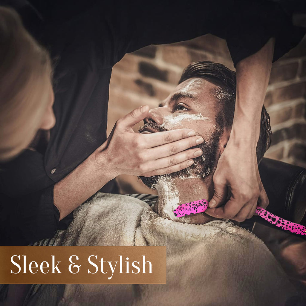 Facón Straight Razors for Men - Professional Barber Straight Edge Razor Kit with 100 Blades, Classic Stainless Steel Barbero Shaver for a Smooth & Precise Shave, Premium Barber Razor for Men's Shaving