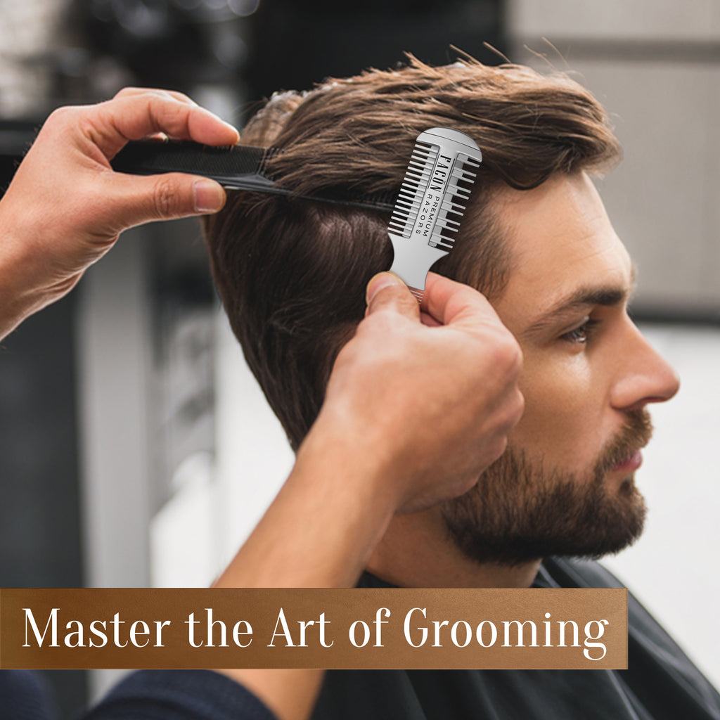 Facón Razor Comb for Hair Cutting - Professional Hair Cutting Comb Kit ...