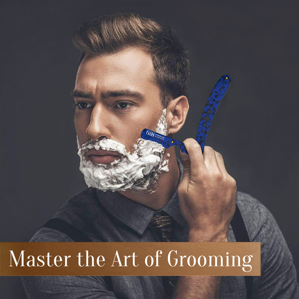 Facón Straight Razors for Men - Professional Barber Straight Edge Razor Kit with 100 Blades, Classic Stainless Steel Barbero Shaver for a Smooth & Precise Shave, Premium Barber Razor for Men's Shaving