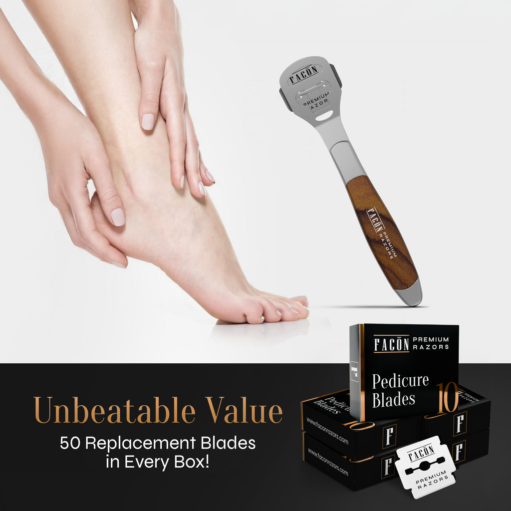 Facón Professional Callus Shaver Remover with 50 Blades, Pedicure Razo ...