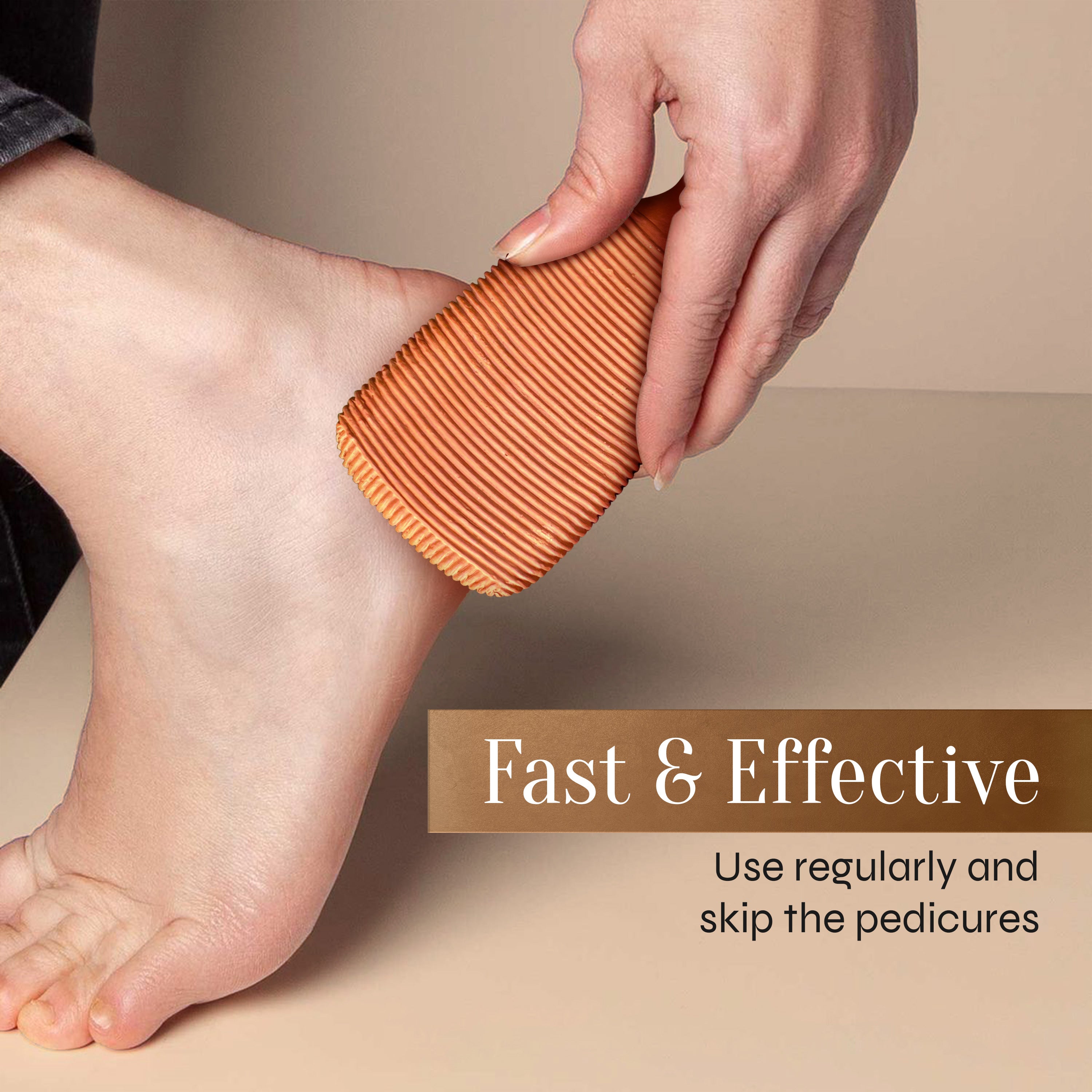 Facón Pumice Stone for Feet Callus Remover - Terra-Cotta Foot Scrubber with 2 Sides, 100% Pure Natural Foot Pumice Stone, Pedicure Pumice Stone Scrubber, Foot Exfoliator, Removes Calluses & Dead Skin