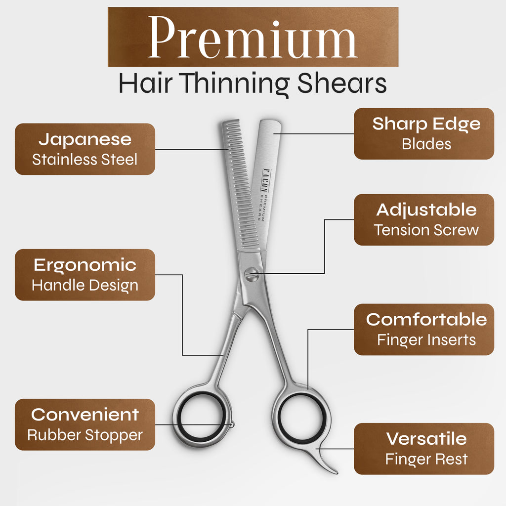 Facón Hair Thinning Scissors - Professional Hair Scissors 6.5" Razor Edge Barber Shears Salon Hair Texturizing Shears - Japanese Stainless Steel - Precision Thinning Premium Shear for Salon & Home Use