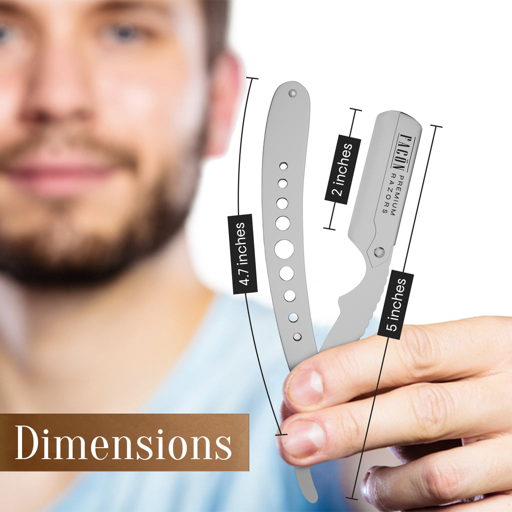 Facón Straight Razors for Men - Professional Barber Straight Edge Razor Kit with 100 Blades, Classic Stainless Steel Barbero Shaver for a Smooth & Precise Shave, Premium Barber Razor for Men's Shaving