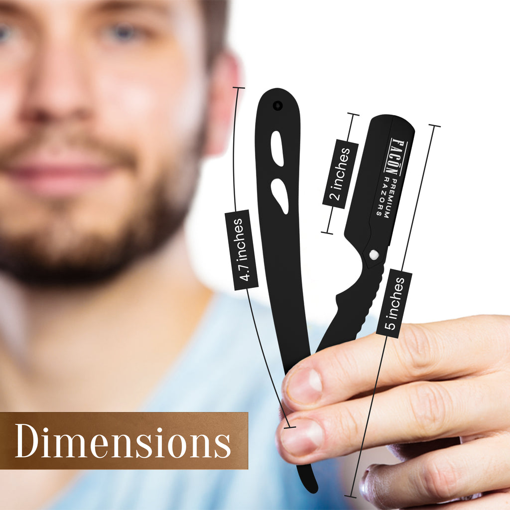 Facón Straight Razors for Men - Professional Barber Straight Edge Razor Kit with 100 Blades, Classic Stainless Steel Barbero Shaver for a Smooth & Precise Shave, Premium Barber Razor for Men's Shaving