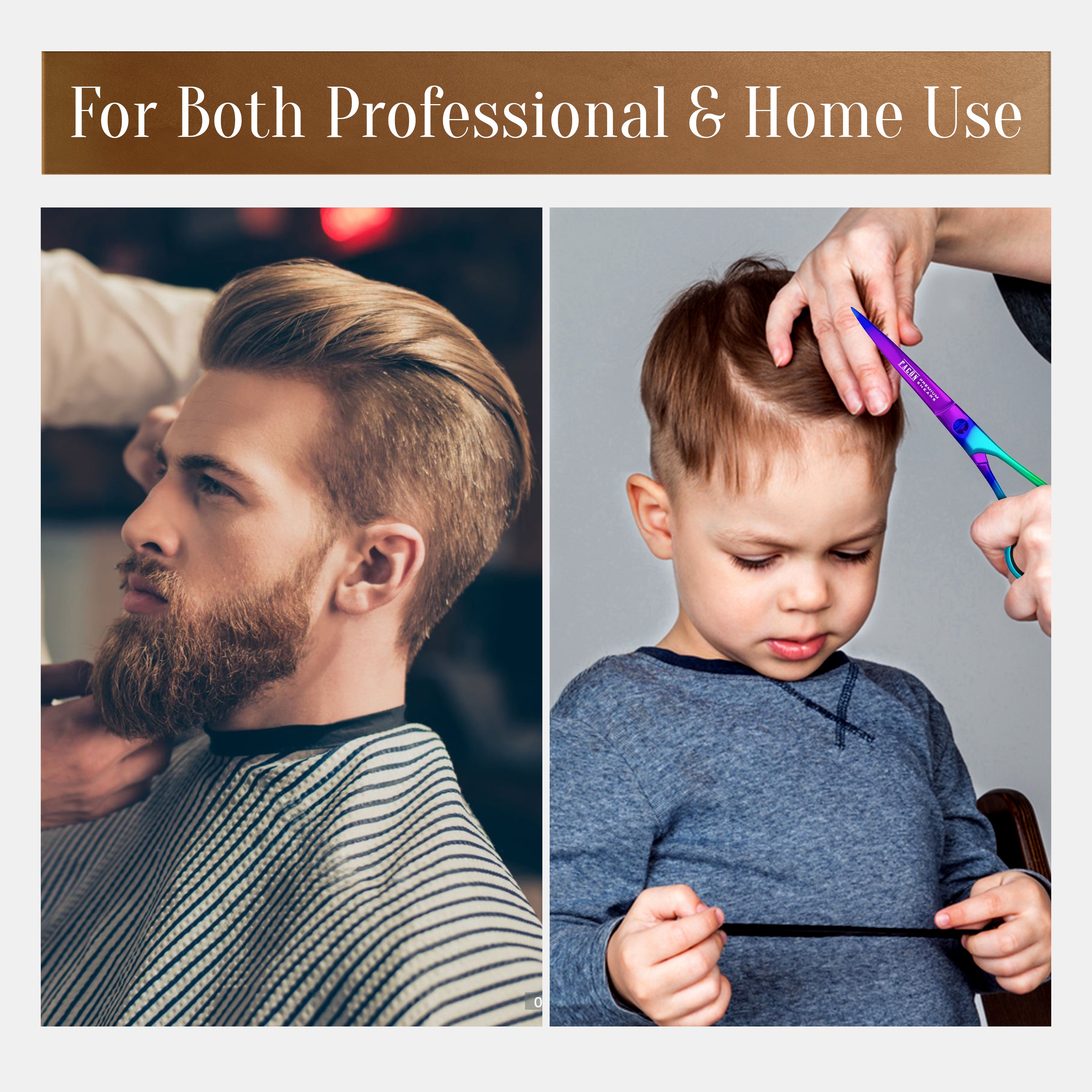Facón Hair Cutting Scissors - Professional Hair Scissors 6.5 Inch Razor Edge Barber Shears Salon Hair Cutting Shears - Japanese Stainless Steel - Precision Cutting Premium Shears for Men, Women & Kids