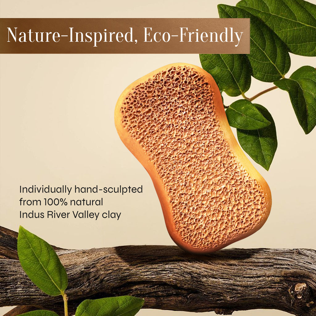 Facón Pumice Stone for Feet Callus Remover - Terra-Cotta Foot Scrubber with 2 Sides, 100% Pure Natural Foot Pumice Stone, Pedicure Pumice Stone Scrubber, Foot Exfoliator, Removes Calluses & Dead Skin