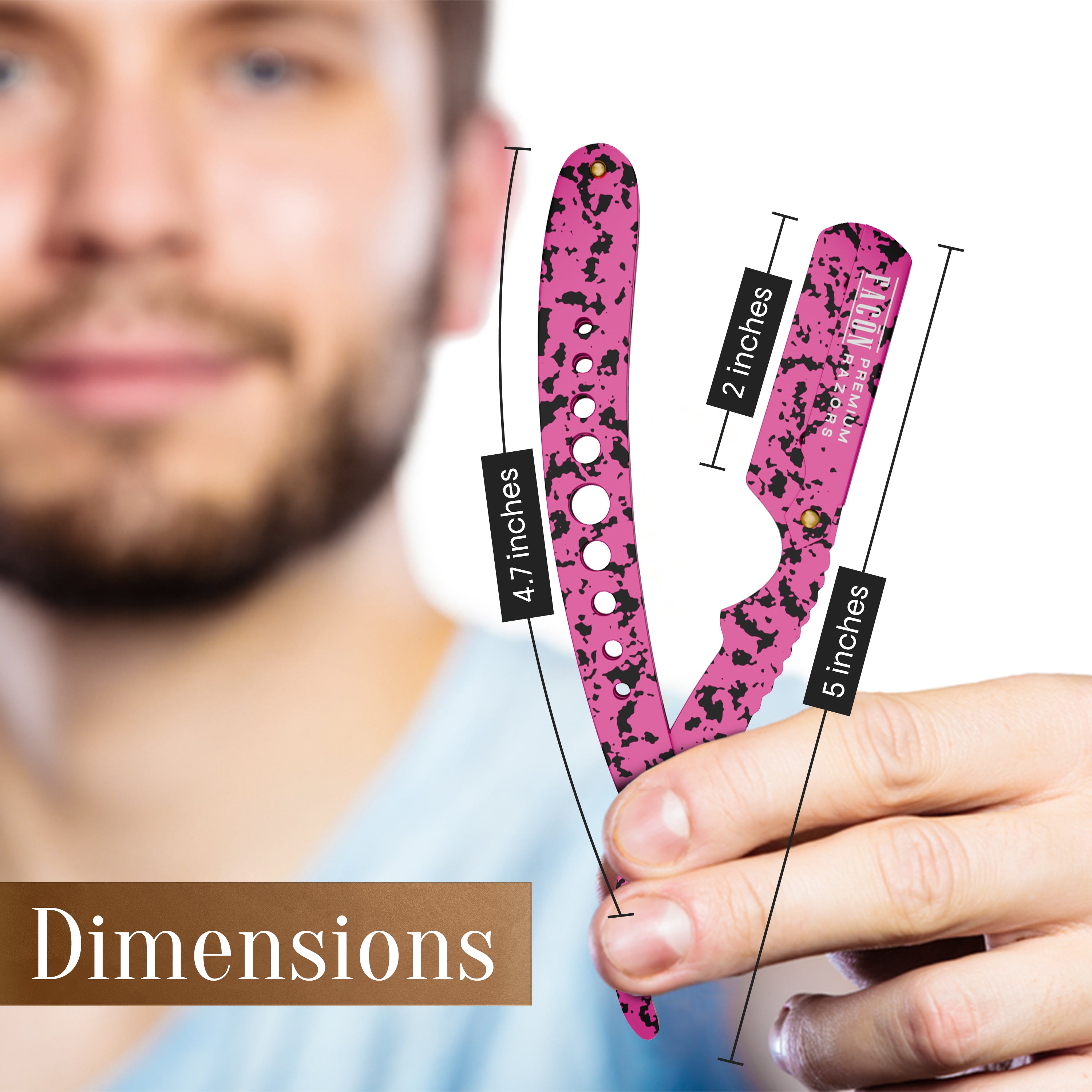 Facón Straight Razors for Men - Professional Barber Straight Edge Razor Kit with 100 Blades, Classic Stainless Steel Barbero Shaver for a Smooth & Precise Shave, Premium Barber Razor for Men's Shaving