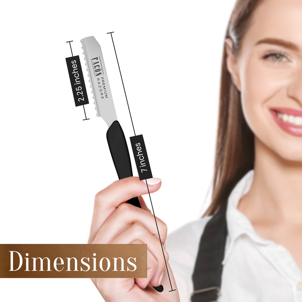 Facón Hair Razors for Cutting Hair - Professional Hair Styling Razor Kit with 11 Replacement Blades, Stainless Steel Hair Cutting Tool for Salon & Home, Premium Hair Thinning Texturizing Faether Razor