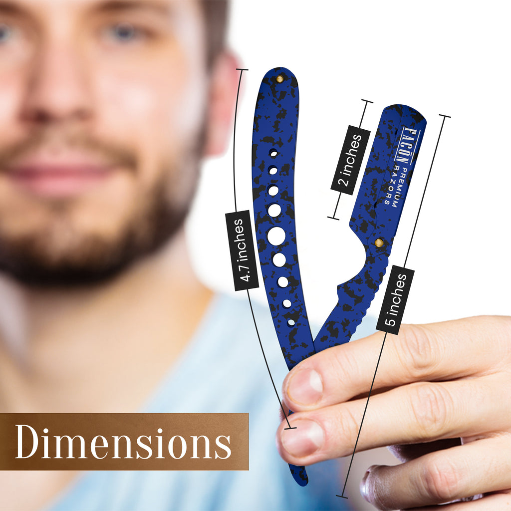 Facón Straight Razors for Men - Professional Barber Straight Edge Razor Kit with 100 Blades, Classic Stainless Steel Barbero Shaver for a Smooth & Precise Shave, Premium Barber Razor for Men's Shaving