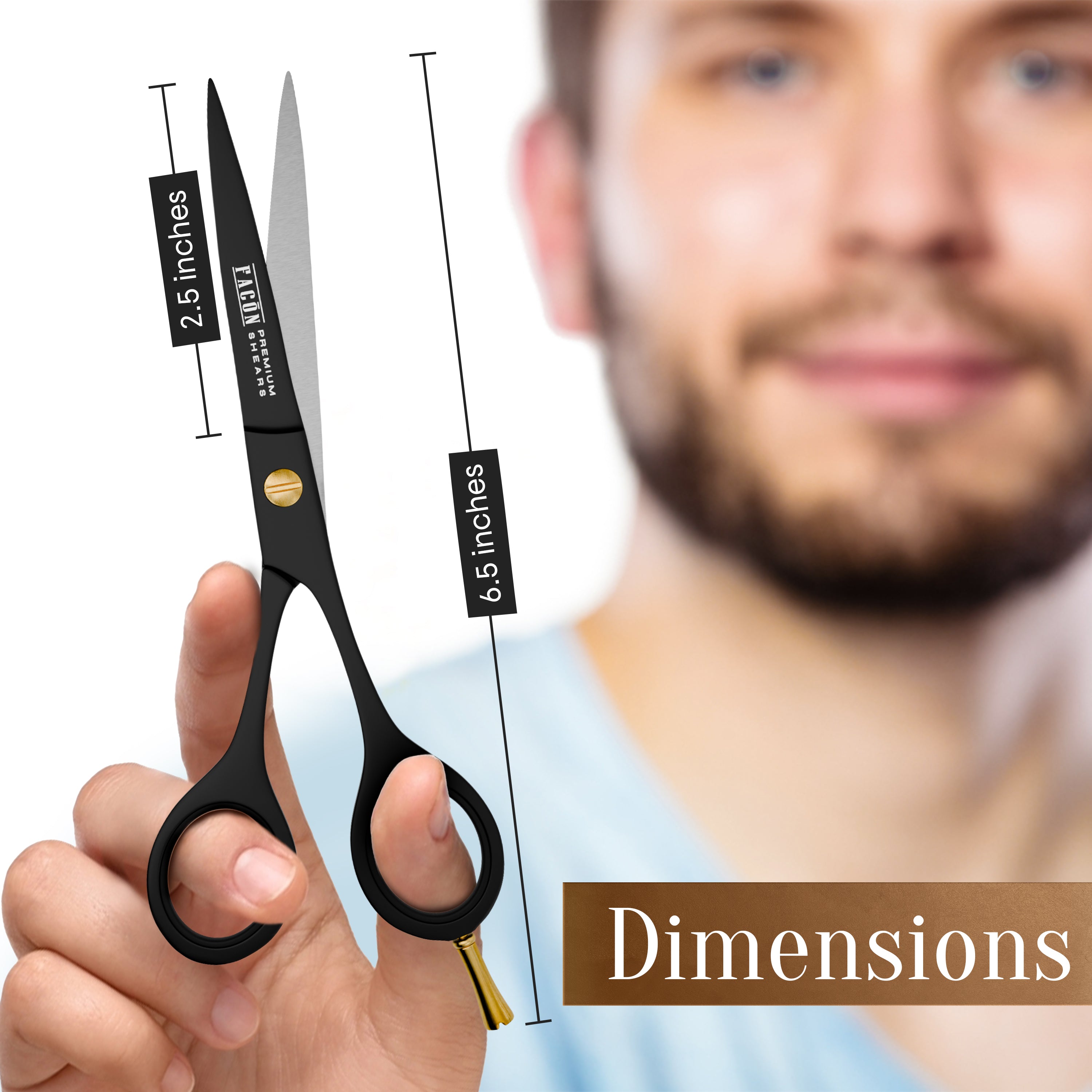 Facón Hair Cutting Scissors - Professional Hair Scissors 6.5 Inch Razor Edge Barber Shears Salon Hair Cutting Shears - Japanese Stainless Steel - Precision Cutting Premium Shears for Men, Women & Kids