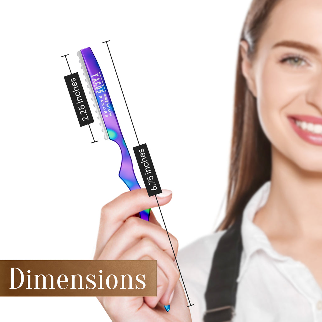 Facón Hair Razors for Cutting Hair - Professional Hair Styling Razor Kit with 11 Replacement Blades, Stainless Steel Hair Cutting Tool for Salon & Home, Premium Hair Thinning Texturizing Faether Razor