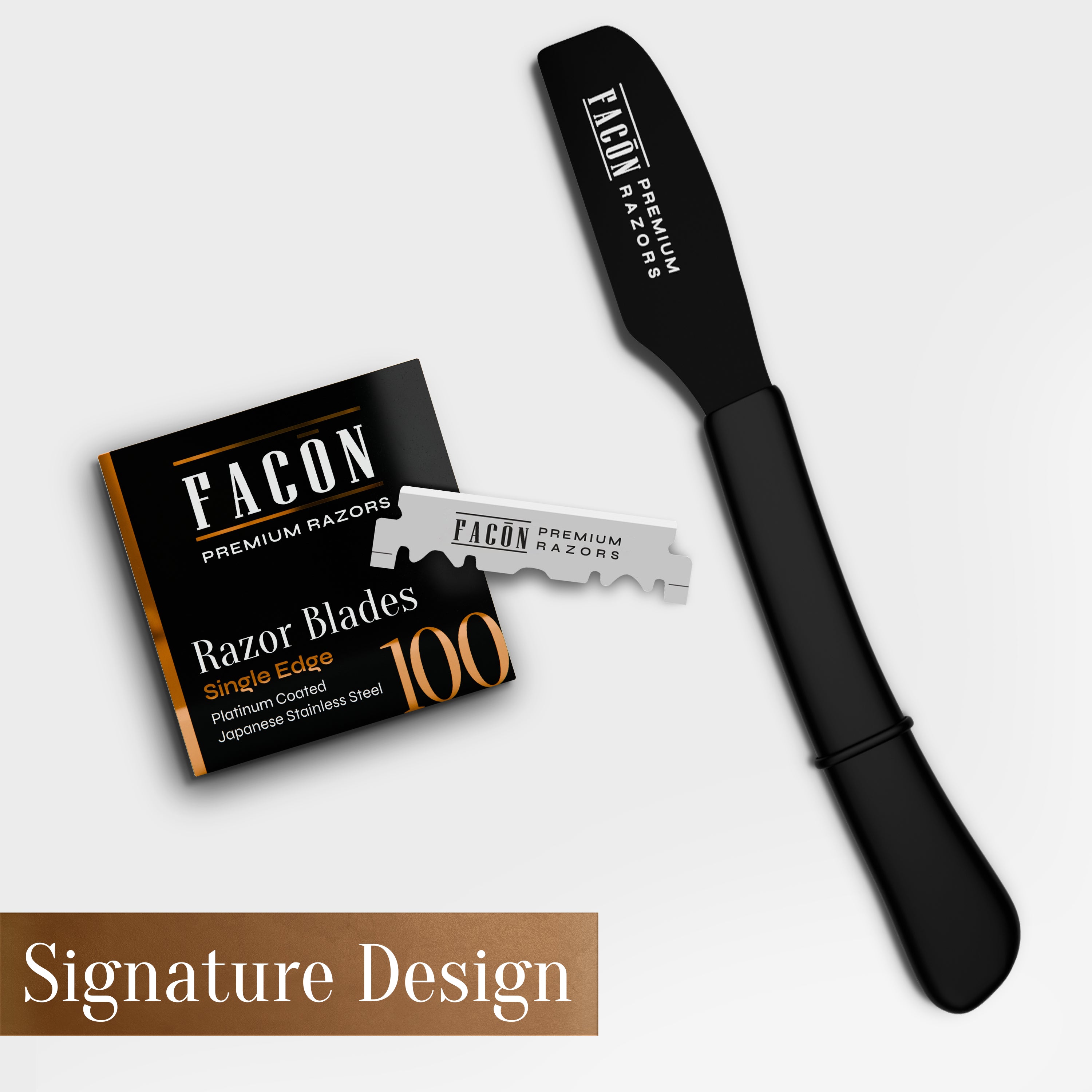 Facón Straight Razors for Men - Professional Barber Straight Edge Razor Kit with 100 Blades,Japanese Stainless Steel Barbero Shaver for a Smooth & Precise Shave, Premium Barber Razor for Men's Shaving