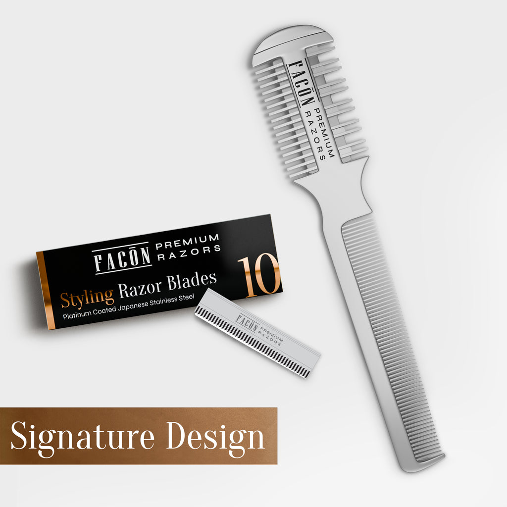 Facón Razor Comb for Hair Cutting - Professional Hair Cutting Comb Kit ...