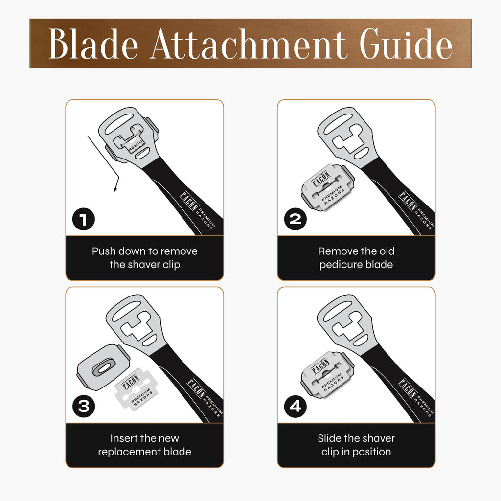 50 Facón Professional Callus Shaver Replacement Blades, Corn Plane Razor Blades for Callus Removal, Premium Platinum Japanese Stainless Steel, Pedicure Razor Blades Remove Calluses, Corns & Rough Skin