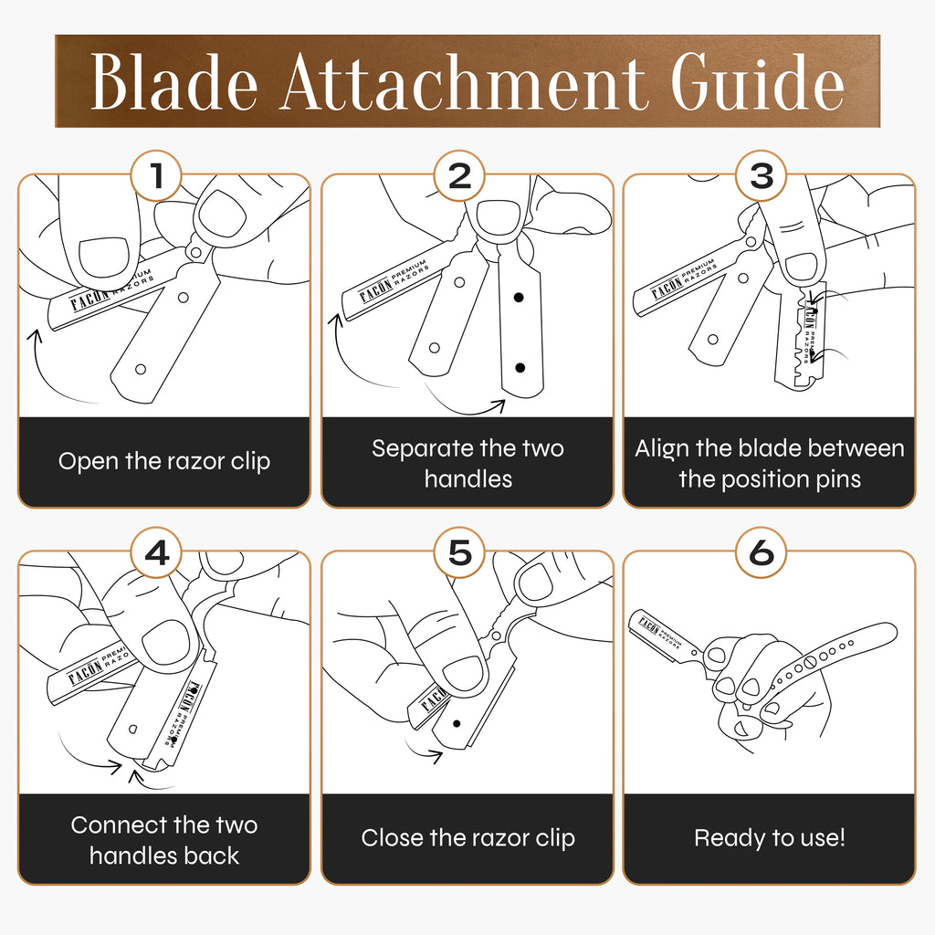 Facón Straight Razors for Men - Professional Barber Straight Edge Razor Kit with 100 Blades, Classic Stainless Steel Barbero Shaver for a Smooth & Precise Shave, Premium Barber Razor for Men's Shaving