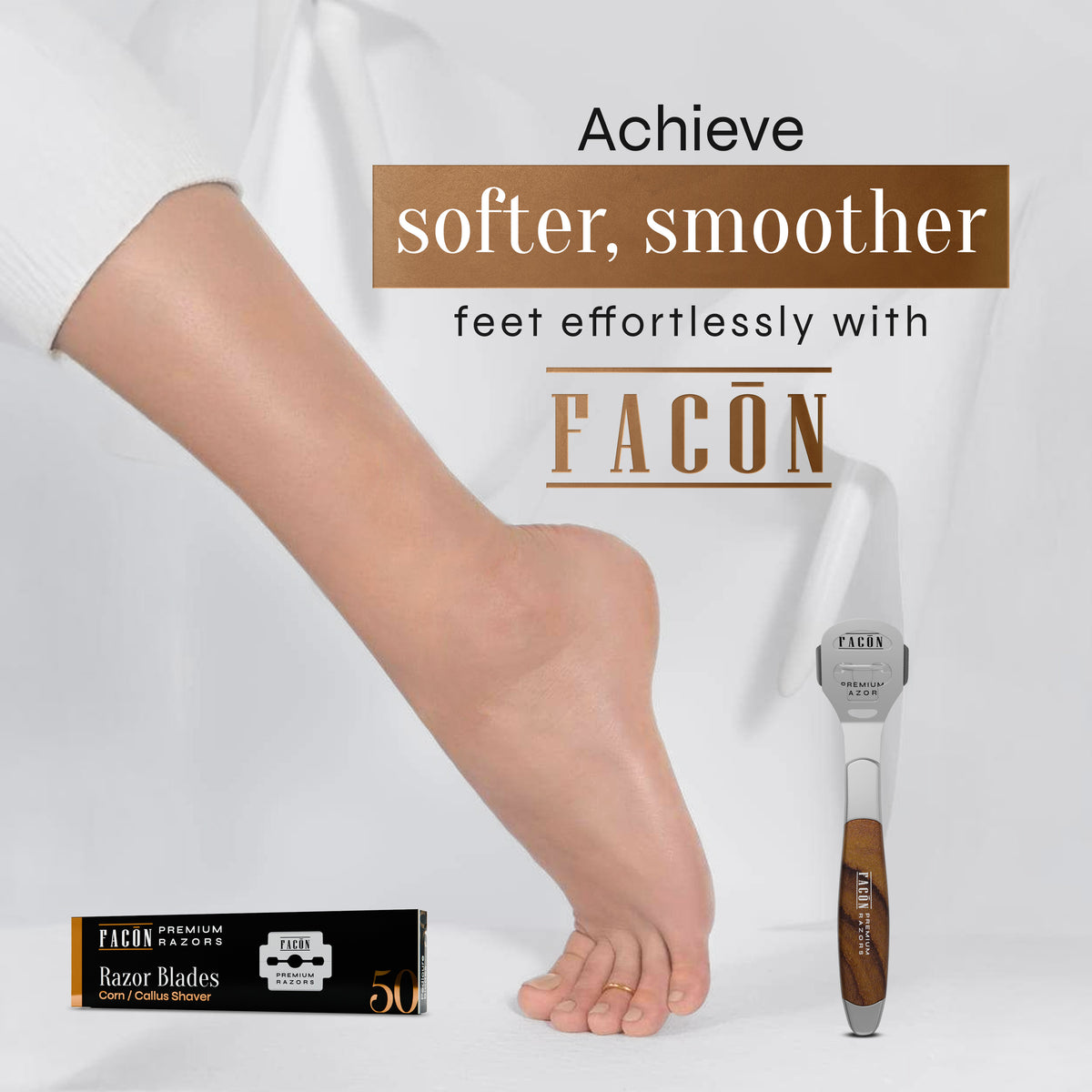 Facón Professional Callus Shaver Remover with 50 Blades, Pedicure Razo ...