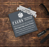 100 Facón Platinum Japanese Stainless Steel Single Edge Razor Blades for Professional Barber Straight Razor - 200+ Shaves