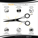 Facón Professional Razor Edge Barber Hair Cutting/Thinning Scissors Set - Japanese Stainless Steel - 6.5" Length - Fine Adjustment Tension Screw - Salon Quality Premium Shears (The Alpha)