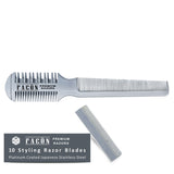 Facón Professional Hair Razor Comb Cutting Styling Thinning Texturizing Double Edge Shaper Razor + 10 Replacement Blades