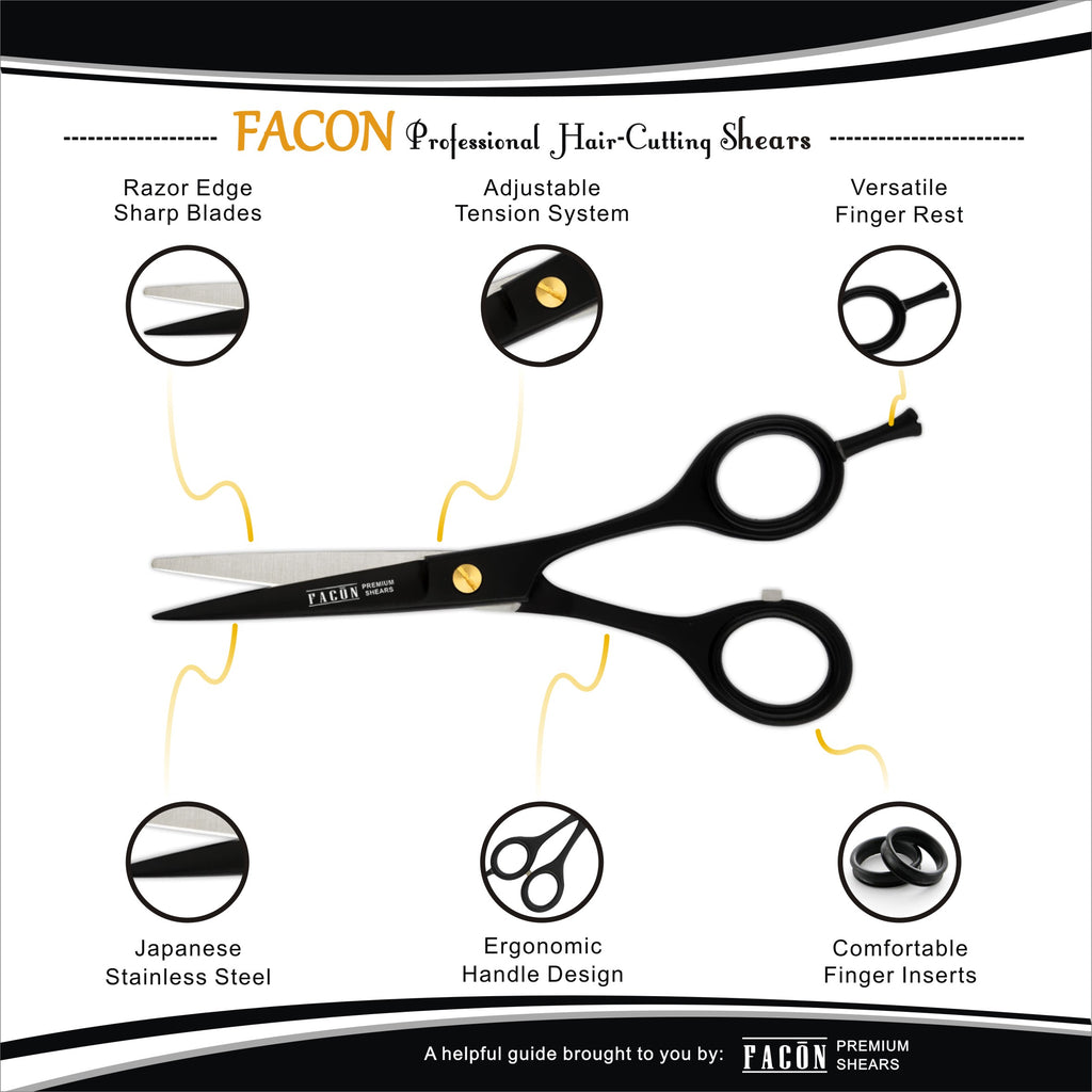 Facón Professional Razor Edge Barber Hair Cutting Scissors - Japanese –  Facon Razors